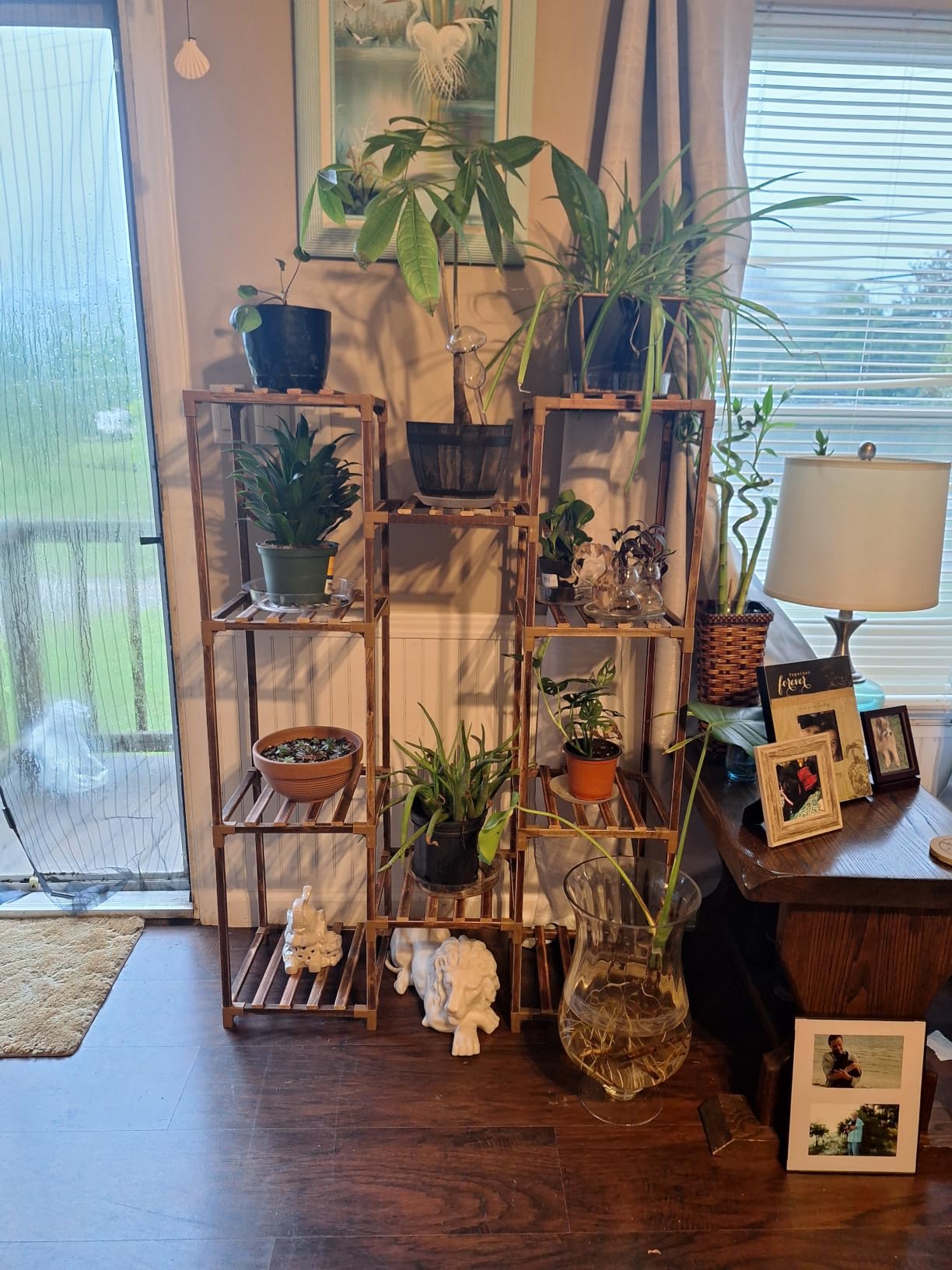 Bamworld Plant Stand Indoor Outdoor Tall Plant Shelf for Multiple Plants Pots Wood Flower Stand Large Flower Holder for Living Room, Patio, Balcony, Garden Decor, Brown | Pots Wood Flower Stand Large Flower Holder for Living Room, Patio, Balcony, Garden Decor, Brown customer photo 1