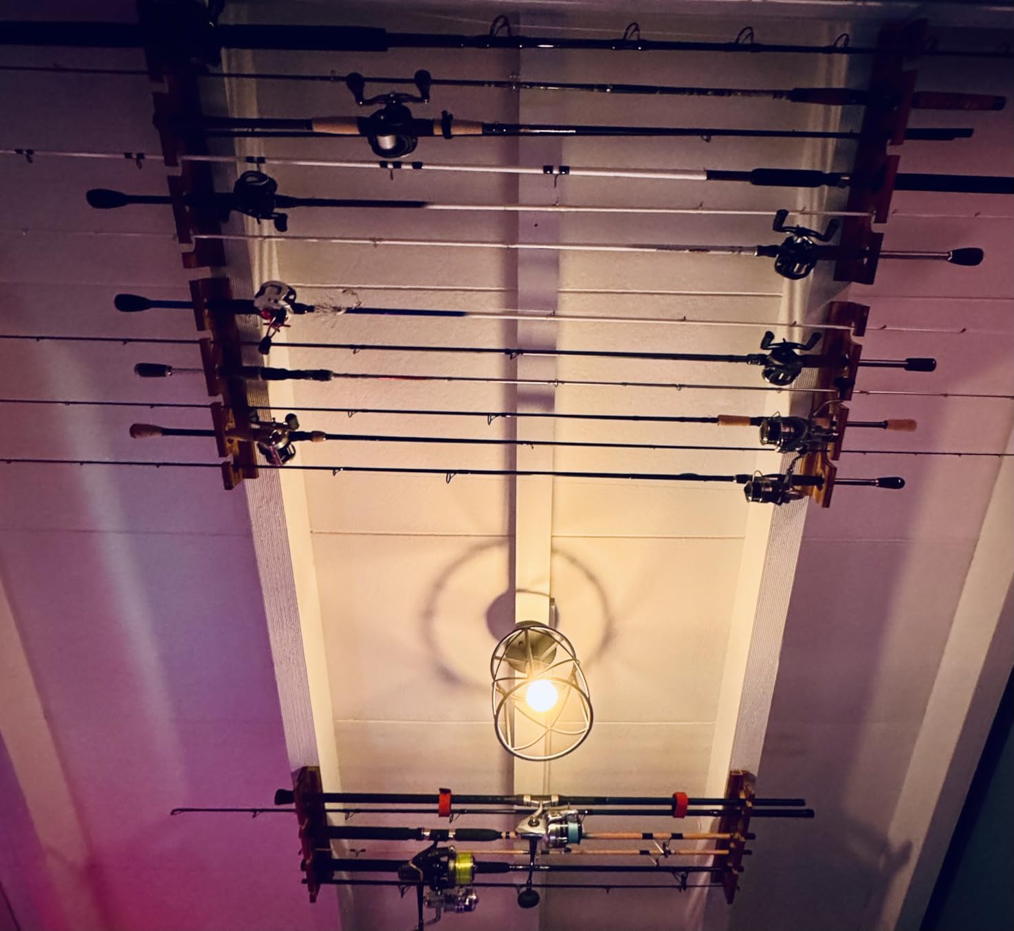 Ghosthorn Fishing Rod Holder,Wall or Ceiling Mounted Pole Rack Garage | Fishing Rod Rack Holds Up to 6 Rods,Fishing Pole Holder with Wall or Ceiling Mount Design for Garage Storage Organizer customer photo 2