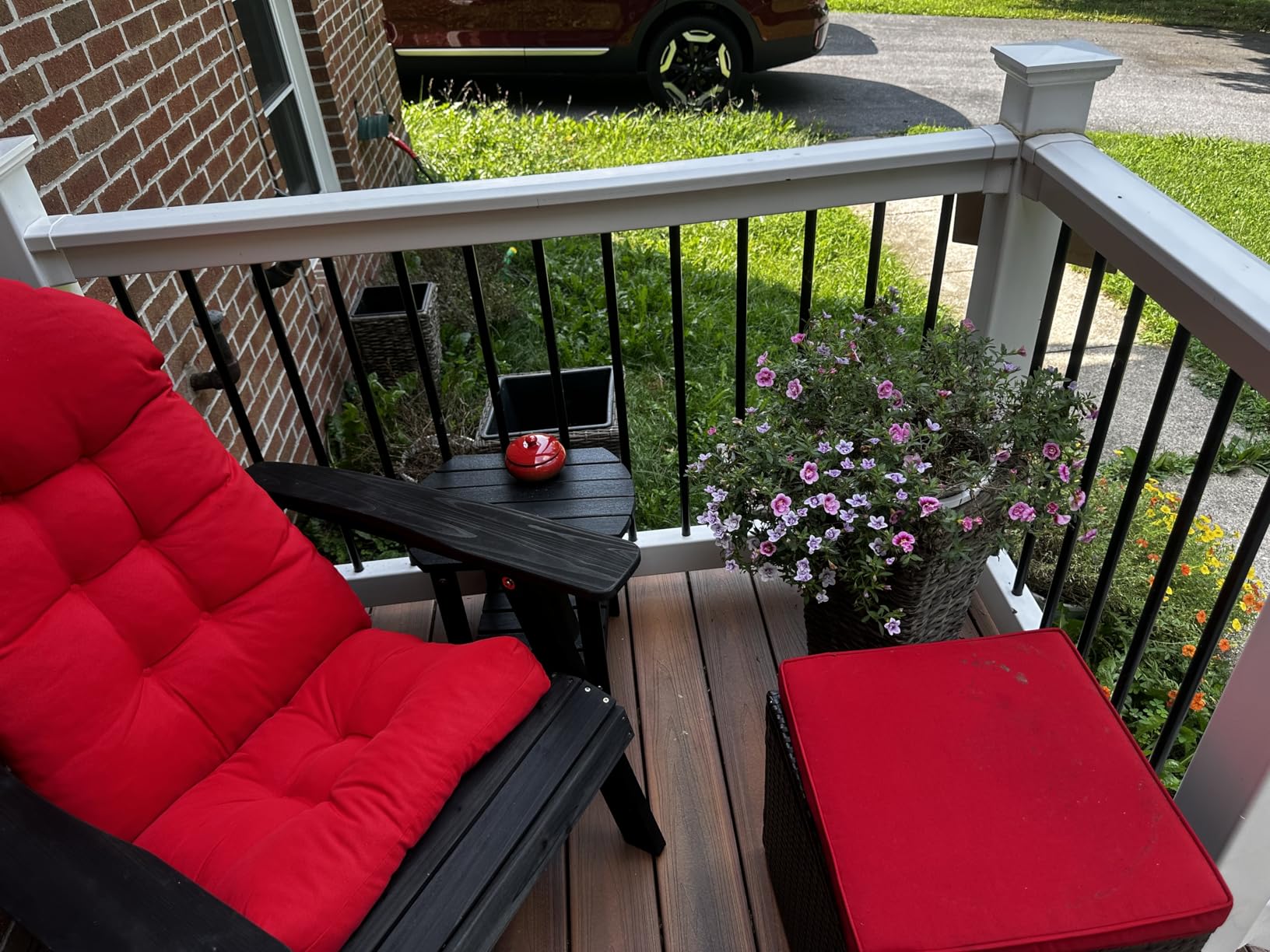 RELAX4LIFE Wicker Outdoor Storage Ottoman, 2-Piece Rattan Footstool w/Removable Cushion, Multipurpose Footrest Stool Side Table Additional Seating, Set of 2 Outdoor Ottomans for Patio Deck (Beige) customer photo 1