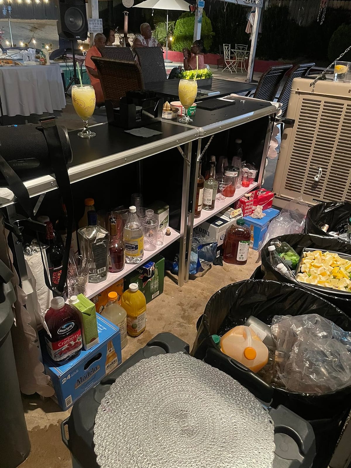 PARTYPONG Black Folding Portable Party Bar with Black Skirt, Storage Shelf, and Carrying Bag - Single Set customer photo 2