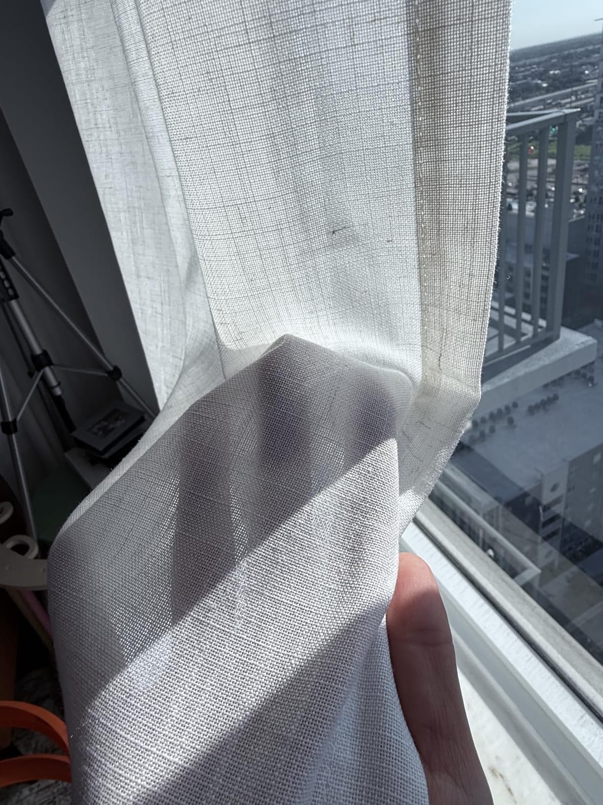 Cream Linen Back Tab Curtains 84 Inch Length for Living Room 2 Panel Set Neutral Modern Farmhouse Window Privacy Semi Sheer Linen Drapes Rustic Pinch Pleated Look Curtain Natural Ivory Colored customer photo 1