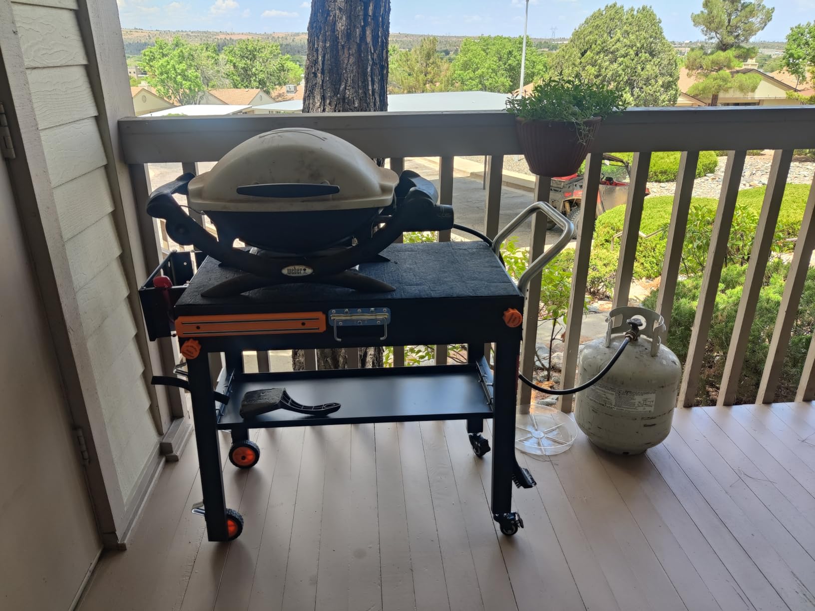 Portable Outdoor Grill Table, Folding Grill Cart with Wheels customer photo 2