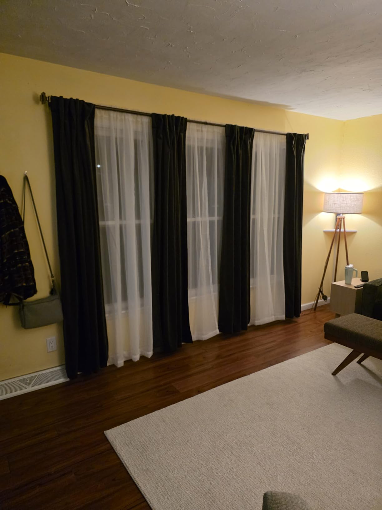 BGment Olive Green Velvet Blackout Curtains 52 x 84 Inch Length, 2 Panels customer photo 2