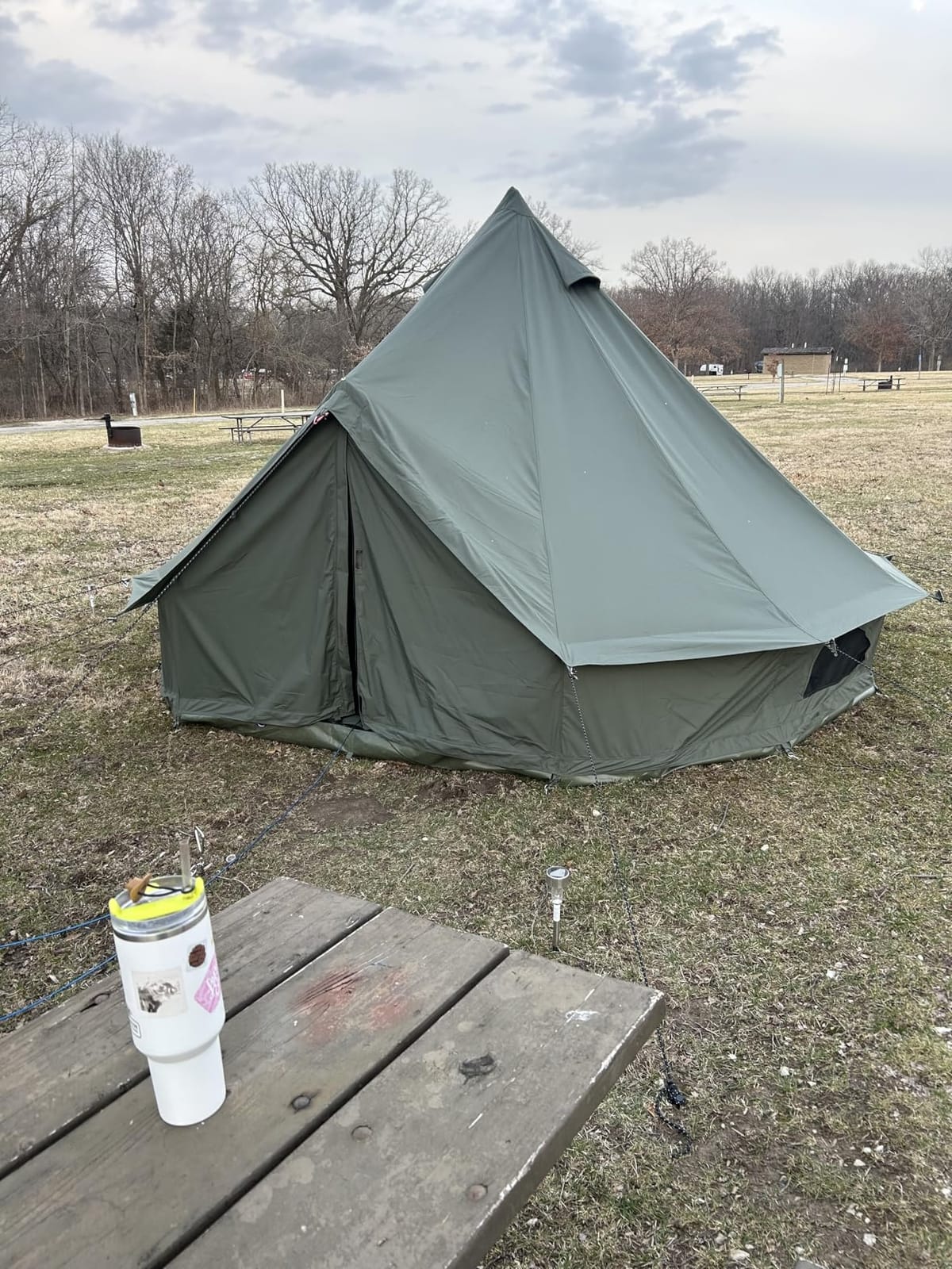 10/13/16/20ft Canvas Bell Tent with Stove Jack & Removable Floor customer photo 1