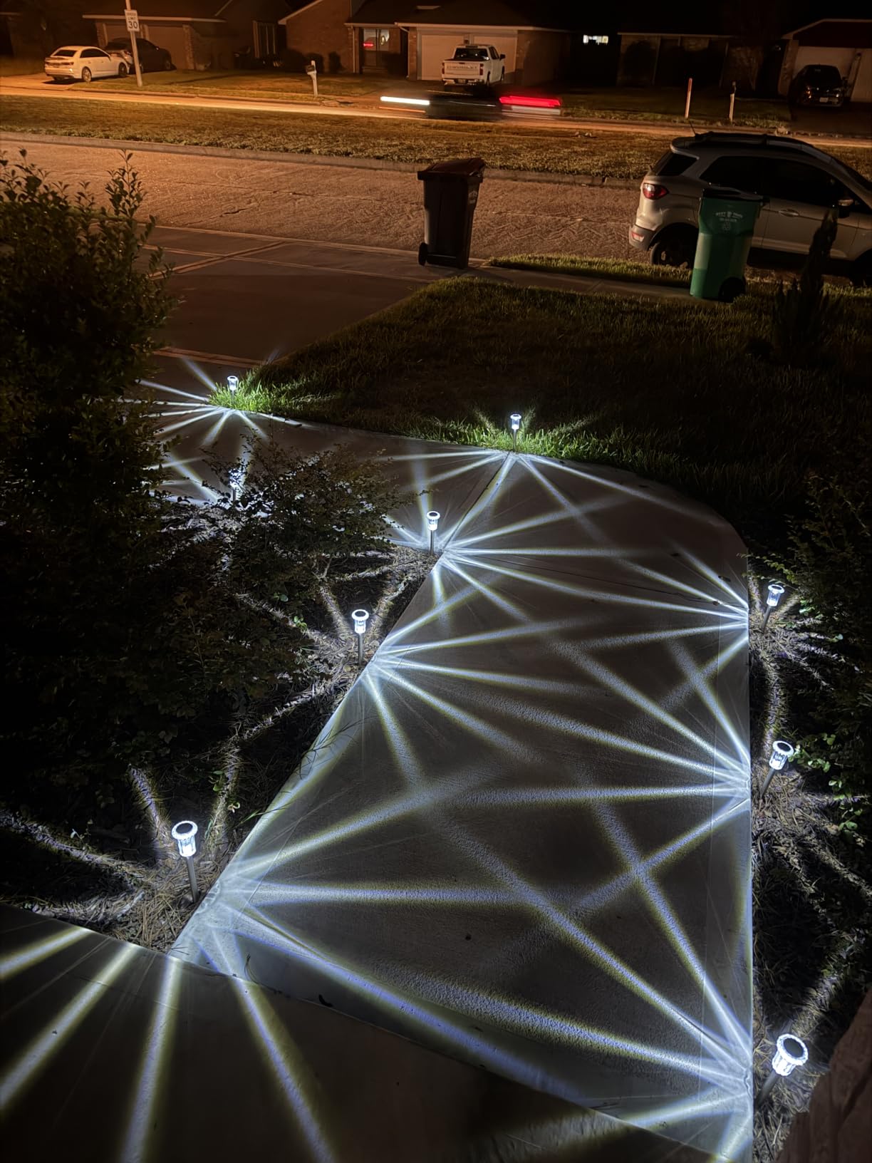 DenicMic 10 Pack Solar Pathway Lights Outdoor Waterproof Warm White LED customer photo 1