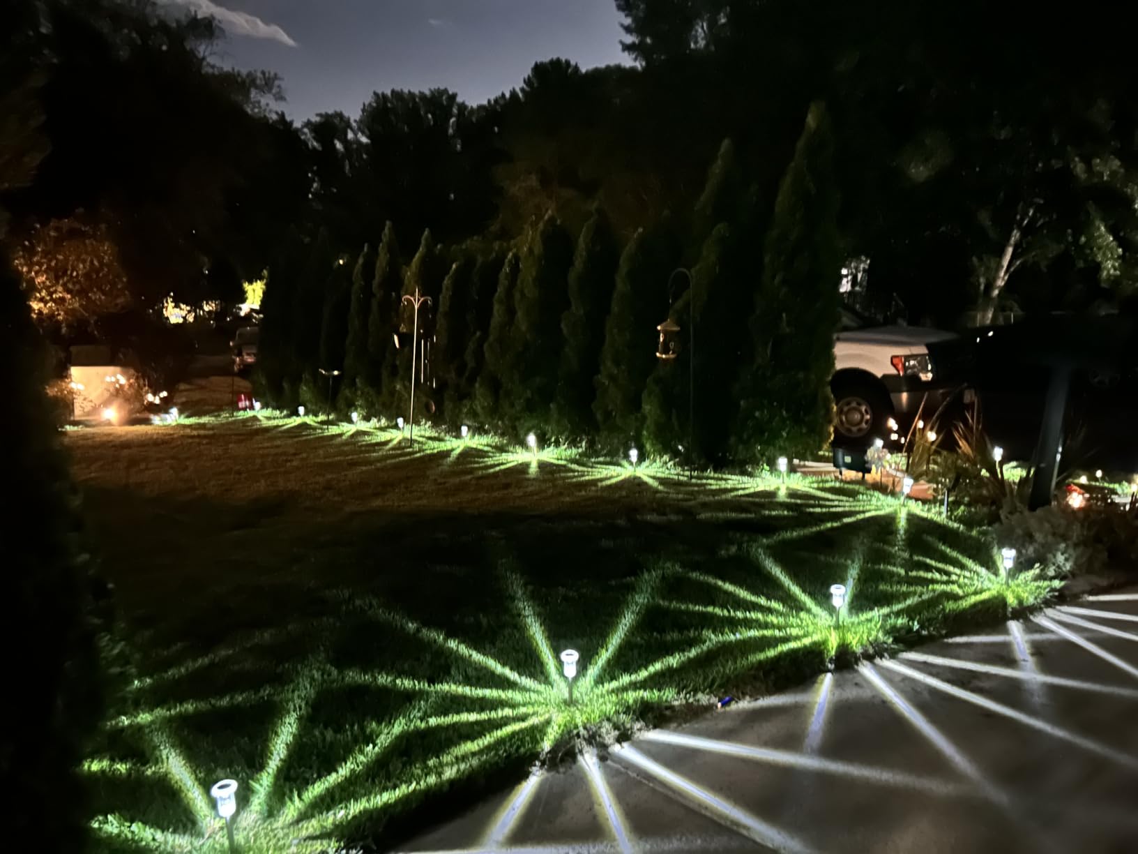 DenicMic 10 Pack Solar Pathway Lights Outdoor Waterproof Warm White LED customer photo 2