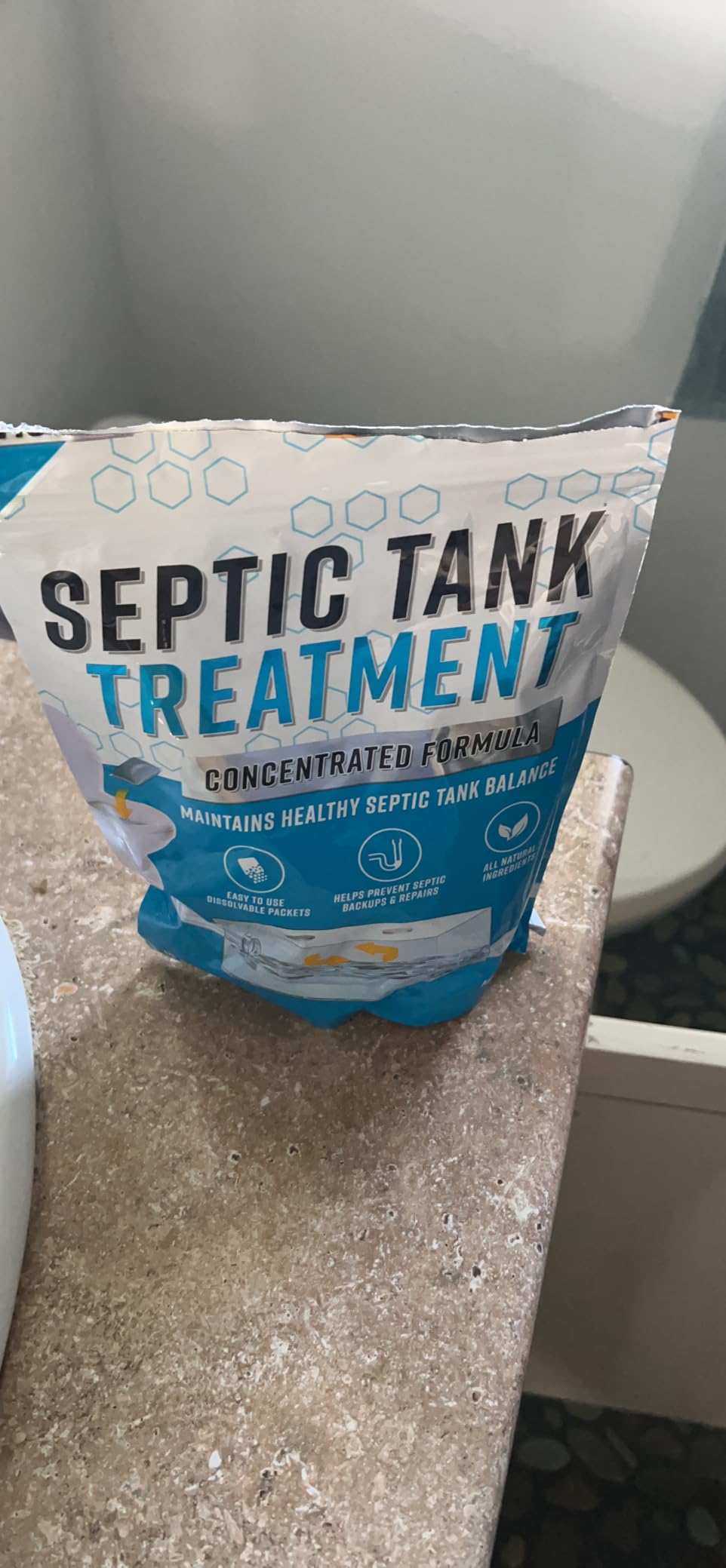 Septic Tank System Treatment Pods - 12 Dissolving Packets | Enzyme-Producing Live Bacteria Solution | 1 Year Supply Professional Eco-Friendly Maintenance | Prevent Clogs, Odor & Backups | Made in USA customer photo 2
