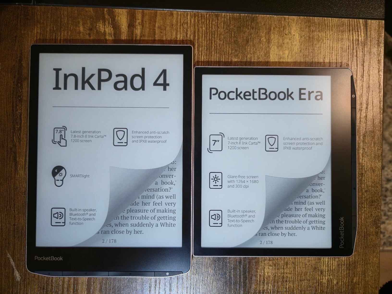 PocketBook InkPad 4 | Eye-Friendly Audio & E-Book Reader | Large 7.8ʺ E-Ink Display | Anti-Scratch Protection | Text-to-Speech Function | Bluetooth® | Built-in Speaker | SMARTlight | IPX8 Waterproof customer photo 1
