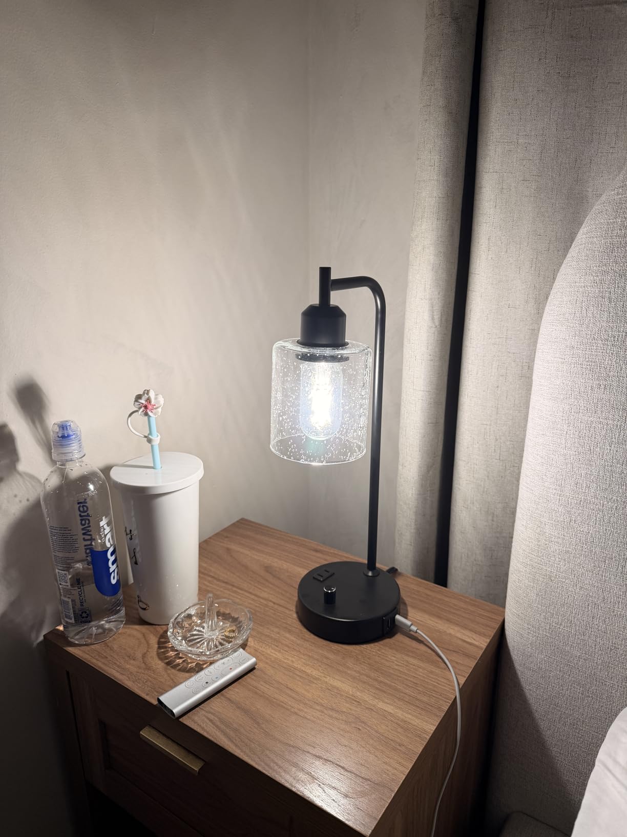 Industrial Bedside Lamps Set of 2, Fully Dimmable Desk Lamps for Bedroom customer photo 1