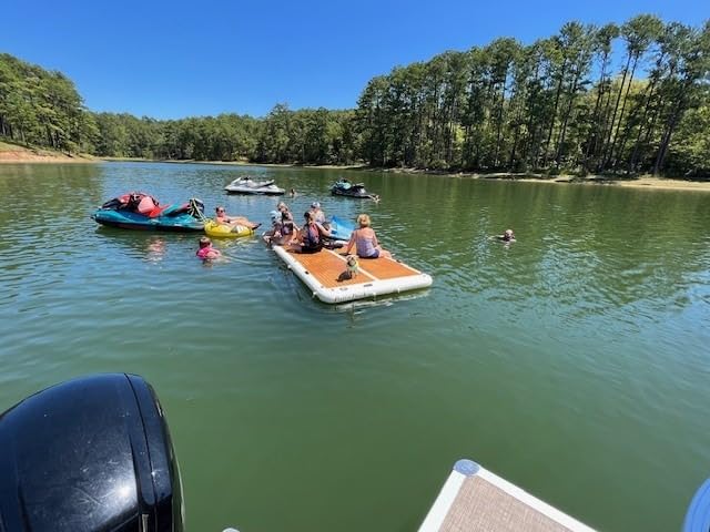 Island Hopper Patio Dock 15ft Inflatable Dock – Durable PVC, 2000+ lb Capacity – Lake Floats with Non-Slip EVA Foam for Safe Use – Inflatable Floating Dock for Lake Includes Electric Pump & Ladder customer photo 1