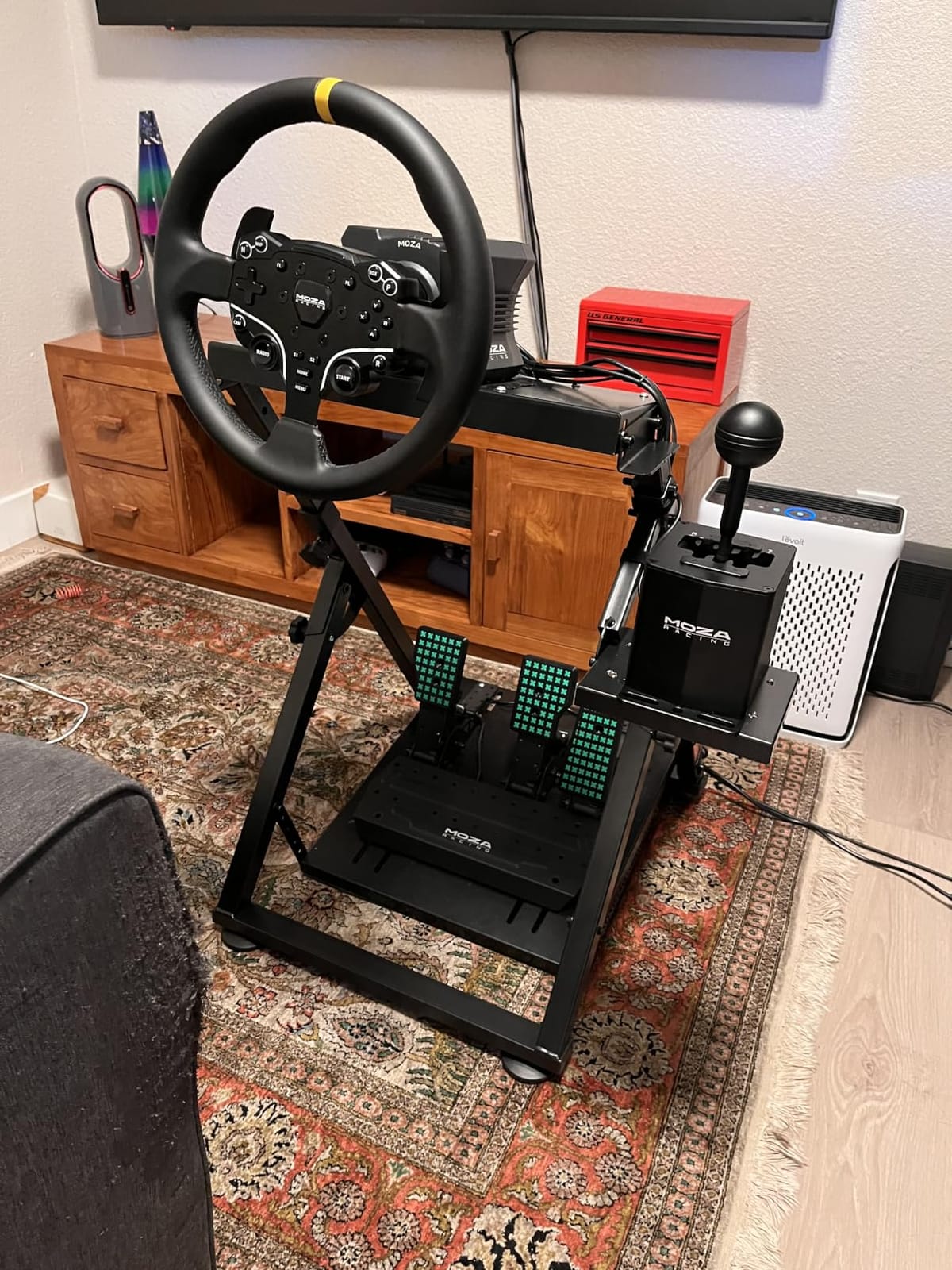 GTPLAYER Sim Racing Wheel Stand Simulator Cockpit Wheel Stand Racing Steering Shifter Mount fit for Logitech G25 G27 G29 G920 G923 Thrustmaster T330TS Gaming Stand Wheel Pedals NOT Included, Black customer photo 2