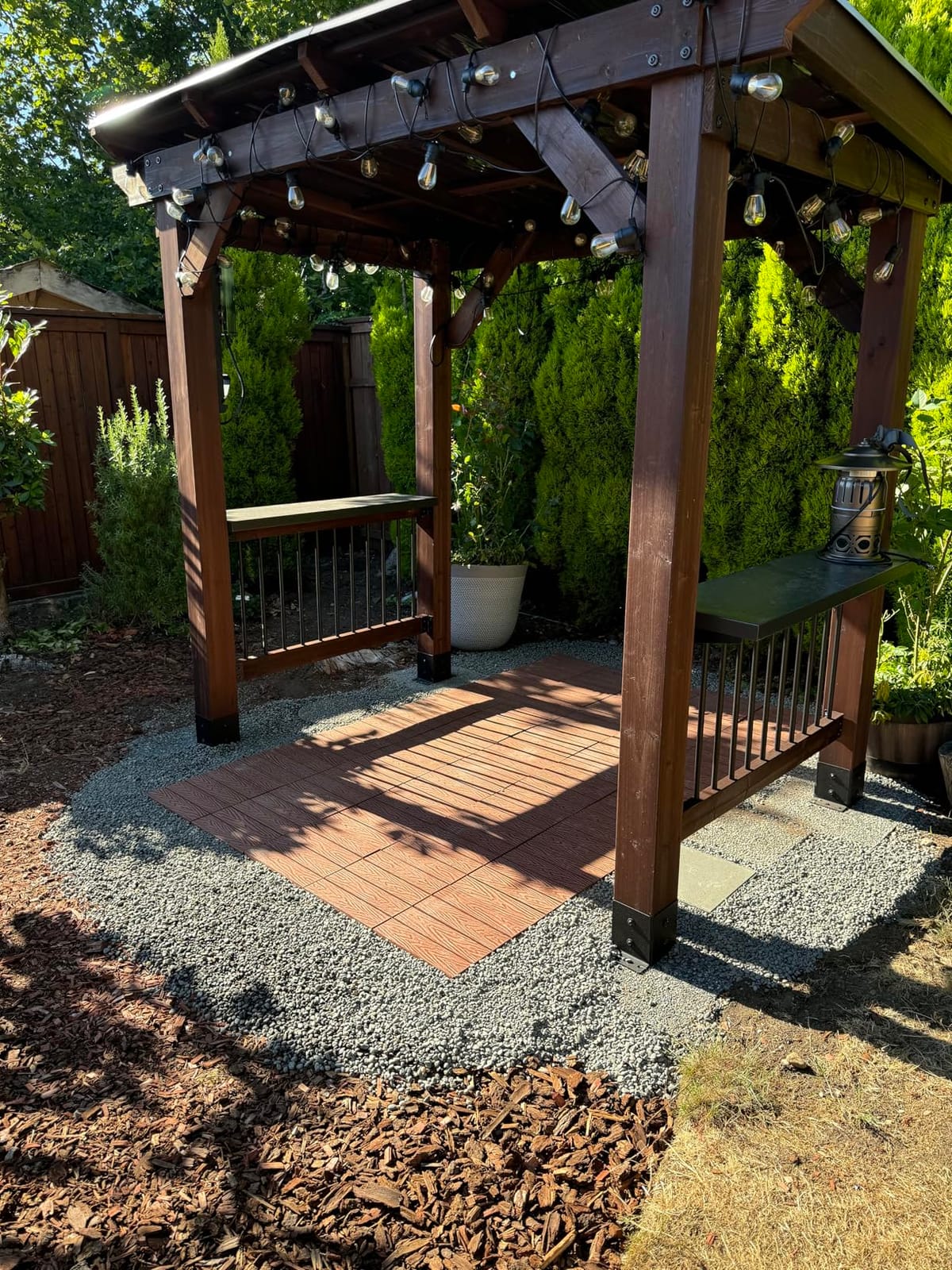 IDZO Wood Plastic Composite Deck Tiles Set of 10, Sustainable FSC Composite Decking Resist Rust, Water, Weather, Easy to DIY & Maintain, Ideal for Patios, Balconies, Rooftops, Decks - Grey customer photo 1