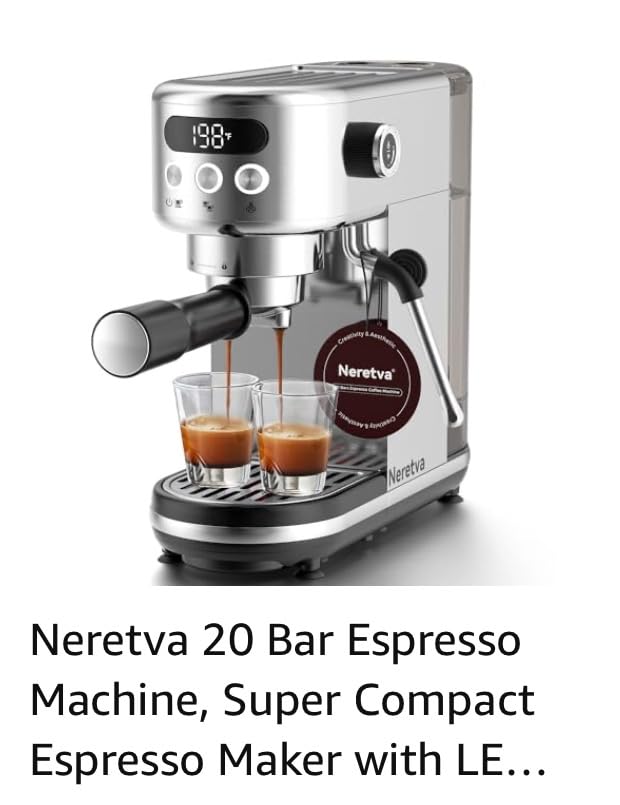 Neretva 20 Bar Espresso Machine Super Compact Espresso Coffee Machine | Professional Stainless Steel Espresso Maker with LED Display and Powerful Steam for Home Baristas to Make Latte, Cappuccino customer photo 2