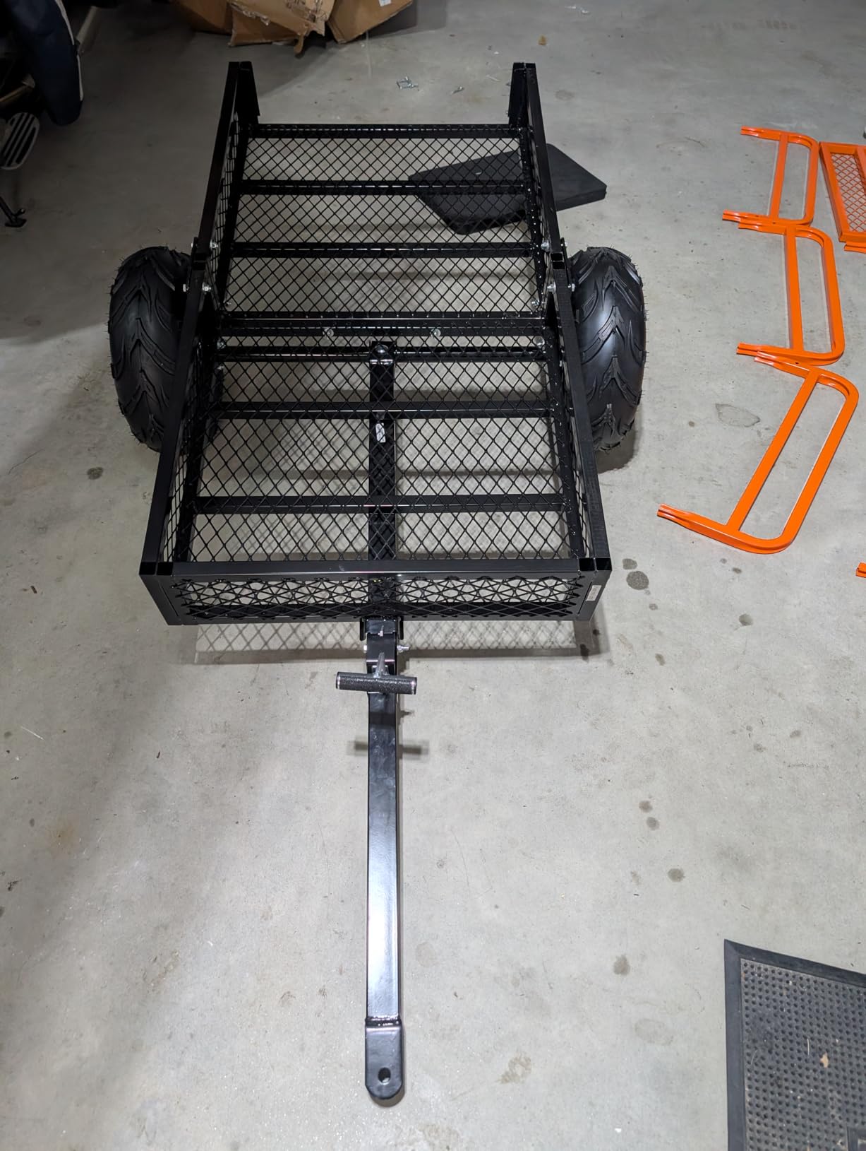 VEVOR Heavy Duty ATV Trailer Steel Dump Cart Tow Behind, 750 lbs 12 Cubic Feet, Garden Utility Trailer Yard Trailers with Removable Sides for Riding Lawn Mower Tractor customer photo 2