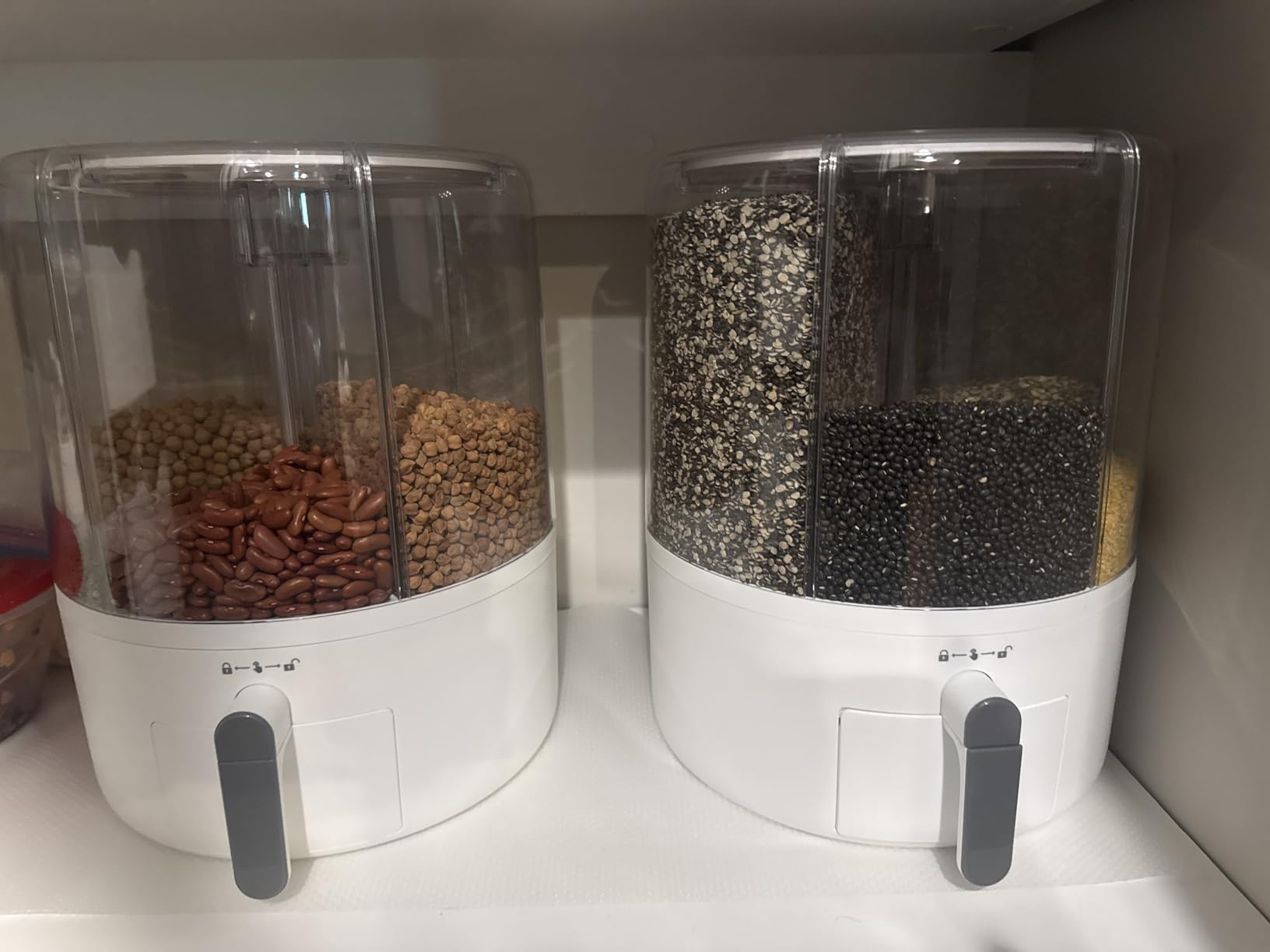 Grain and Rice Storage Container, 6 Grid Grain Dispenser, Food Dispenser customer photo 1