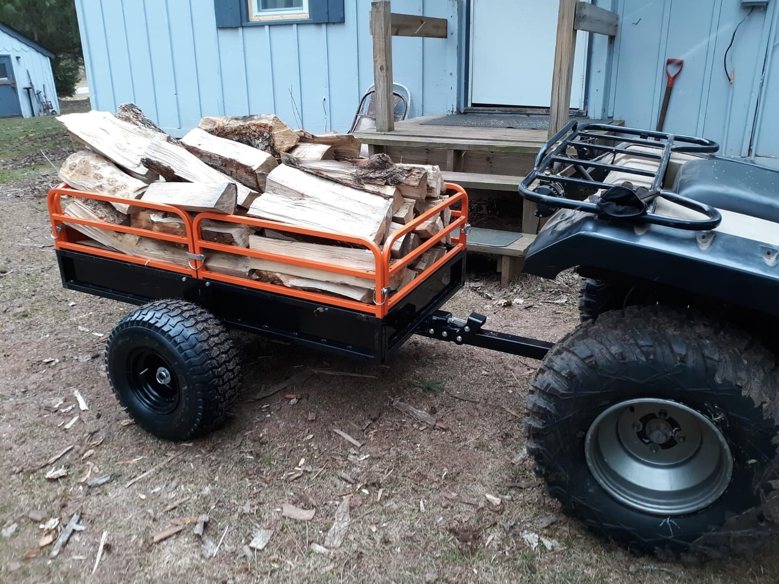 Impact IMPLEMENTS® 1500lb HD Agricultural Trailer with Solid Floor & Sides. Rugged Tires and Solid Sides with Tailgate for Increased Capacity. Original USA Design. customer photo 1