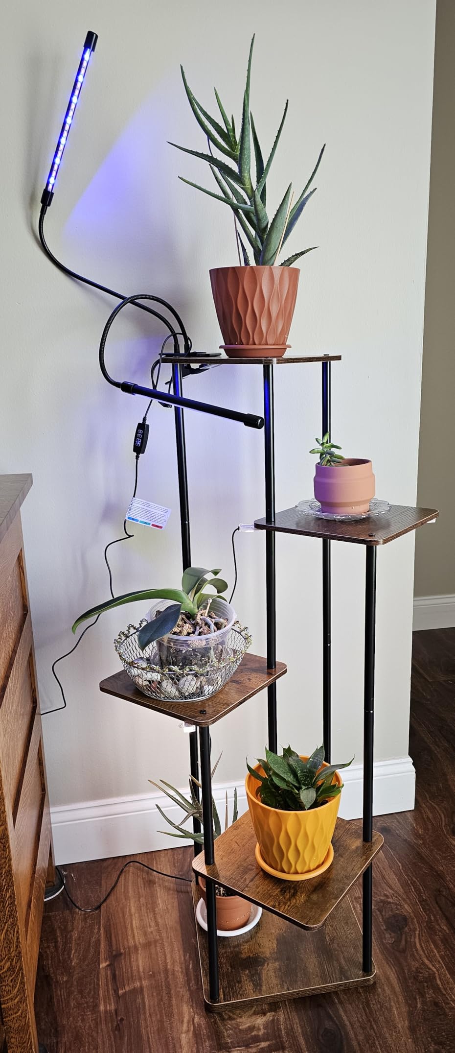 Bamworld Plant Stand Indoor Corner Plant Shelf for Multiple Plants | Tall Flower Stand 5 Tier Plant Table for Living Room Bedroom Balcony Brown customer photo 1