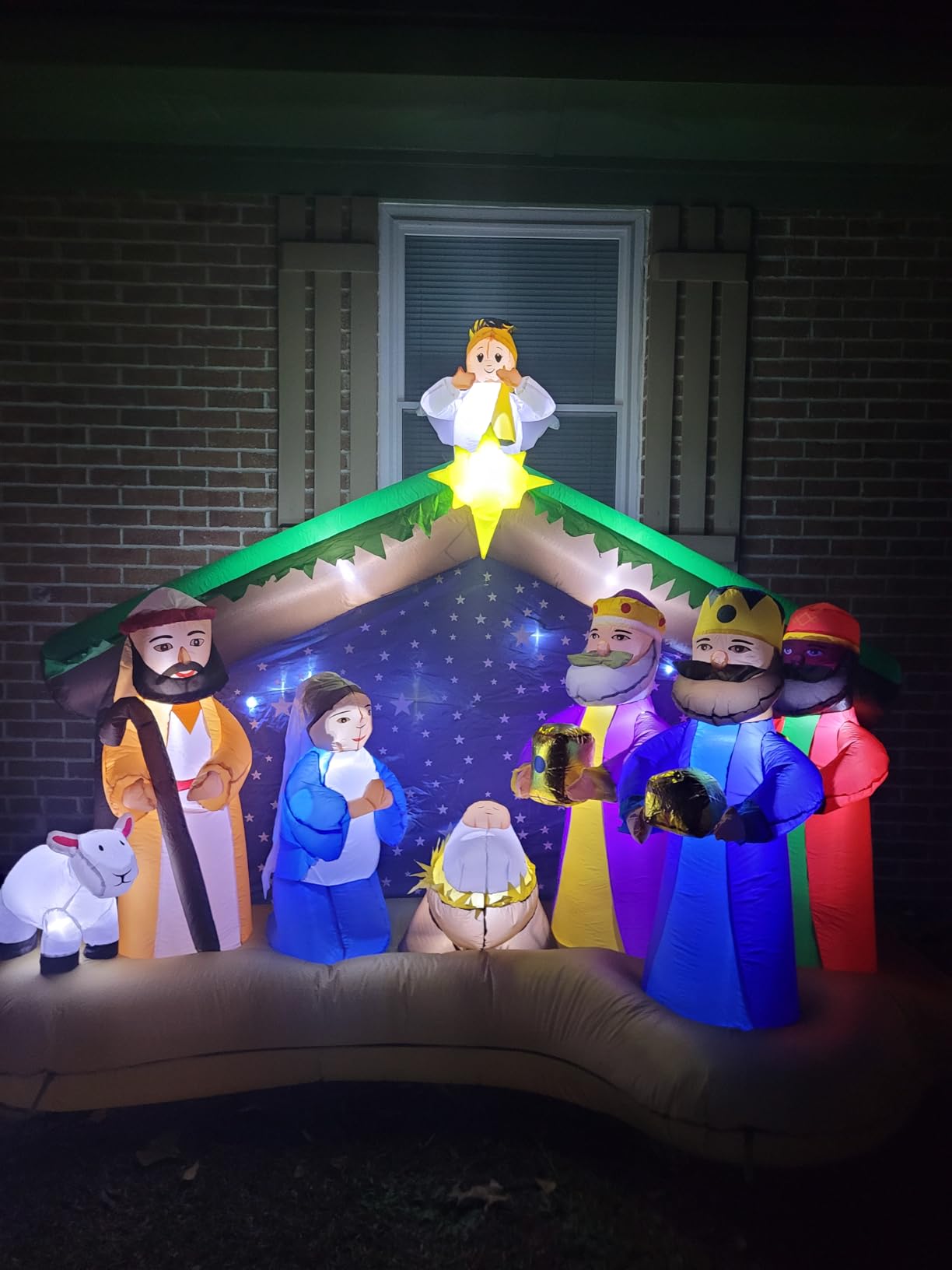 8 FT Christmas Inflatables Nativity Scene Outdoor Decorations, Christmas Blow Up Yard Decorations Nativity Sets for Garden Lawn Xmas Decor customer photo 2