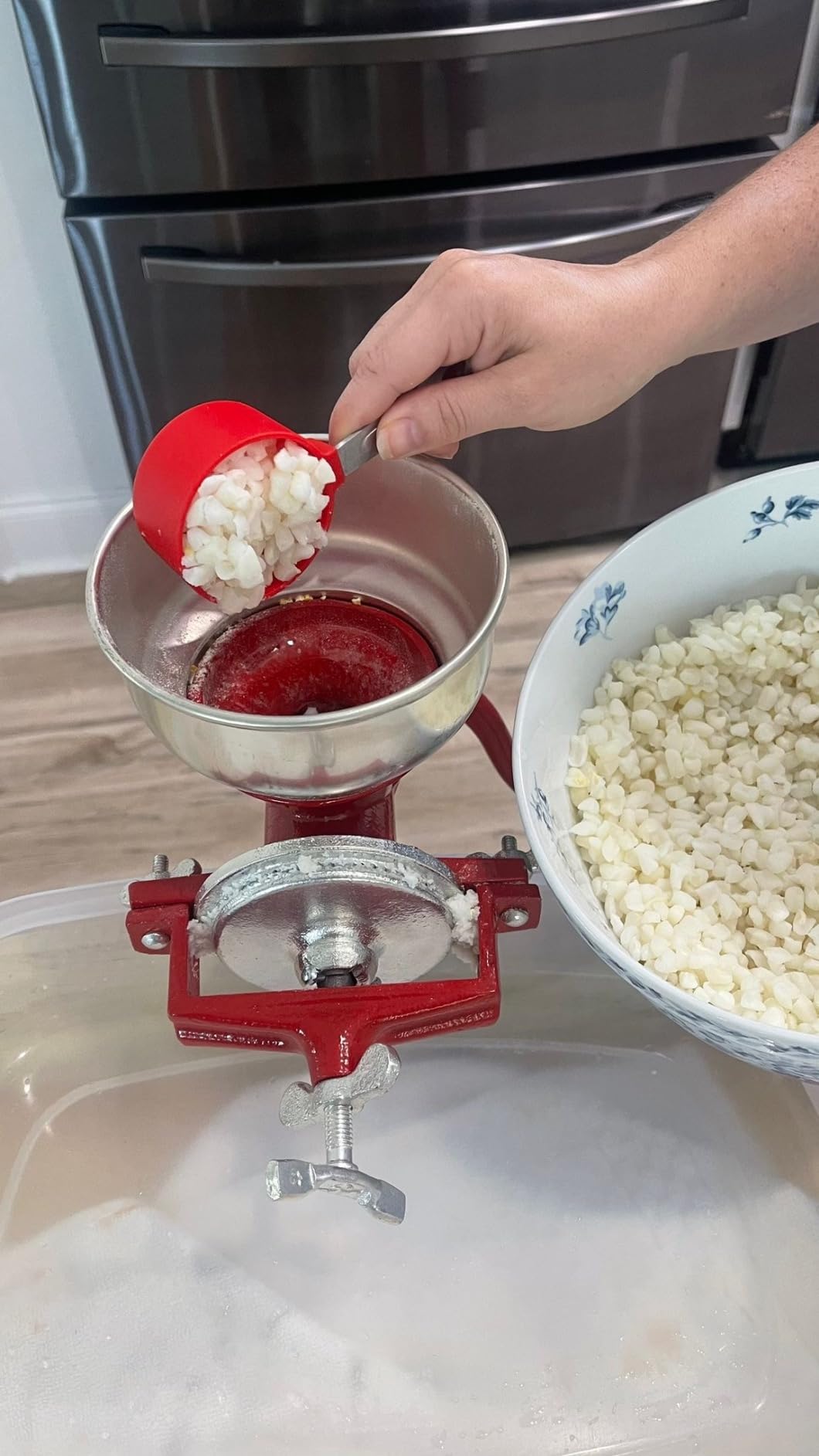 Estrella Cast Iron Manual Corn Grinder, Hand Grain Mill, Molino de Maiz Manual, Red Molino for Corn, Nixtamal, Masa, Coffee & Spices customer photo 1