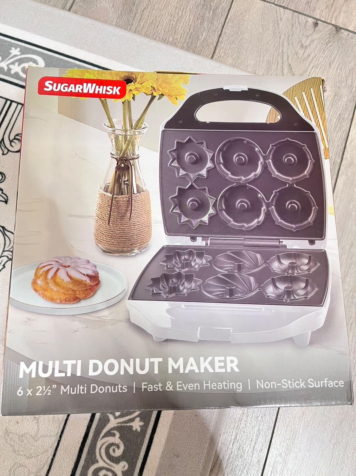 SugarWhisk Mini Donut Maker Machine, Electric Mini Bundt Cake Pan, Bake 6 Bundt Doughnuts with 3 Shapes, Excellent for Breakfast, Snacks, Desserts & More customer photo 2