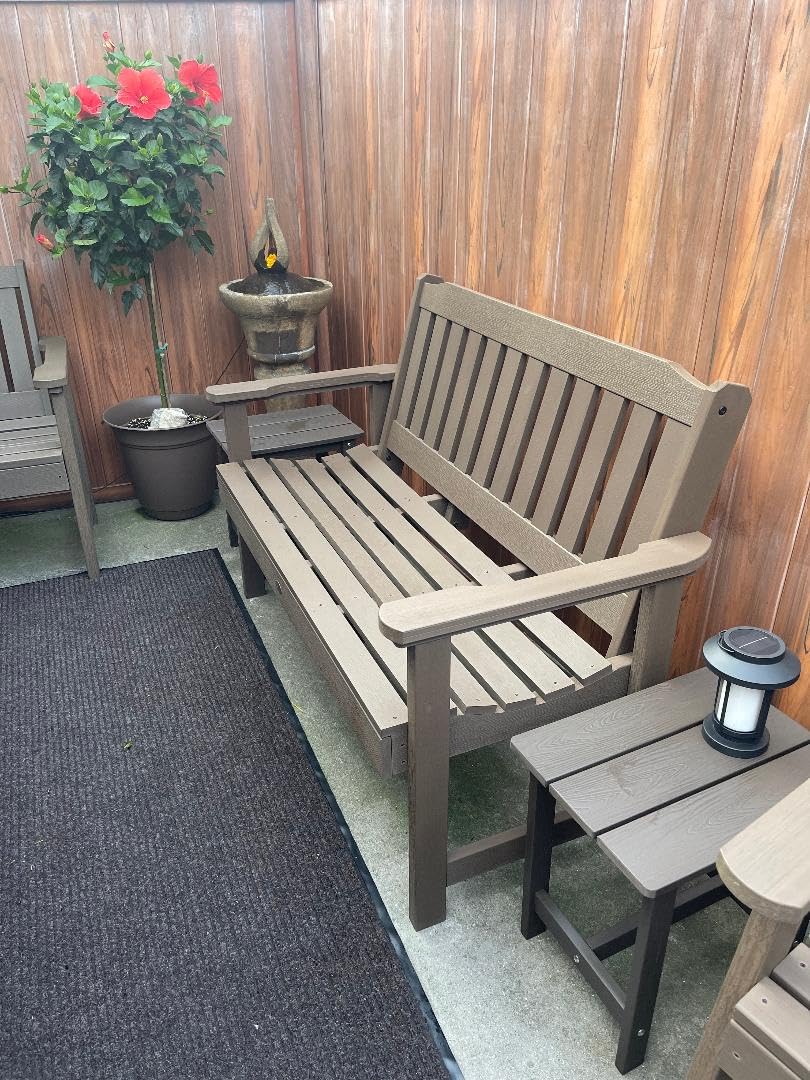 LUE BONA Outdoor Side Table, HDPS Small Outdoor Adirondack Side Tables, Outside End Table for Patio, Porch, Deck, Pool, Weather Resistant/Easy Maintenance, Dark Gray customer photo 2