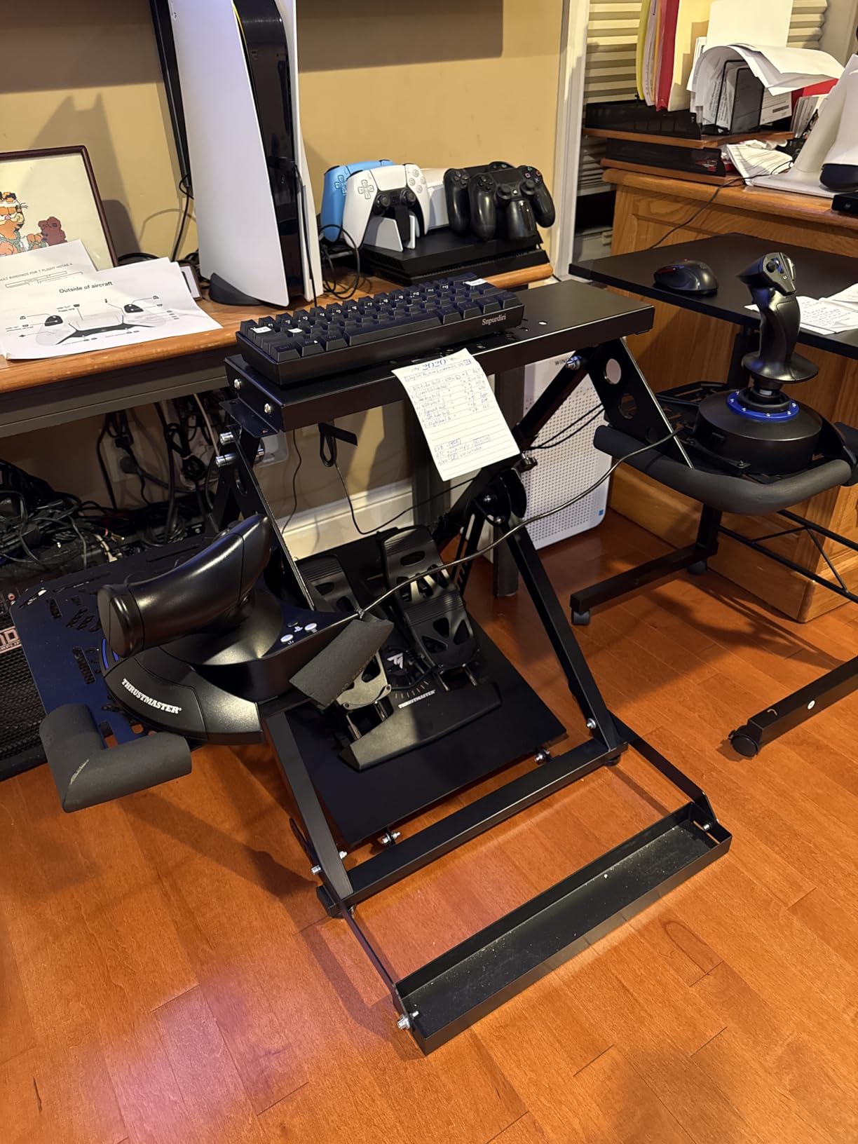 Anman Foldable Racing Flight Simulator Stand with Chair Wheel Fixed Slot customer photo 1