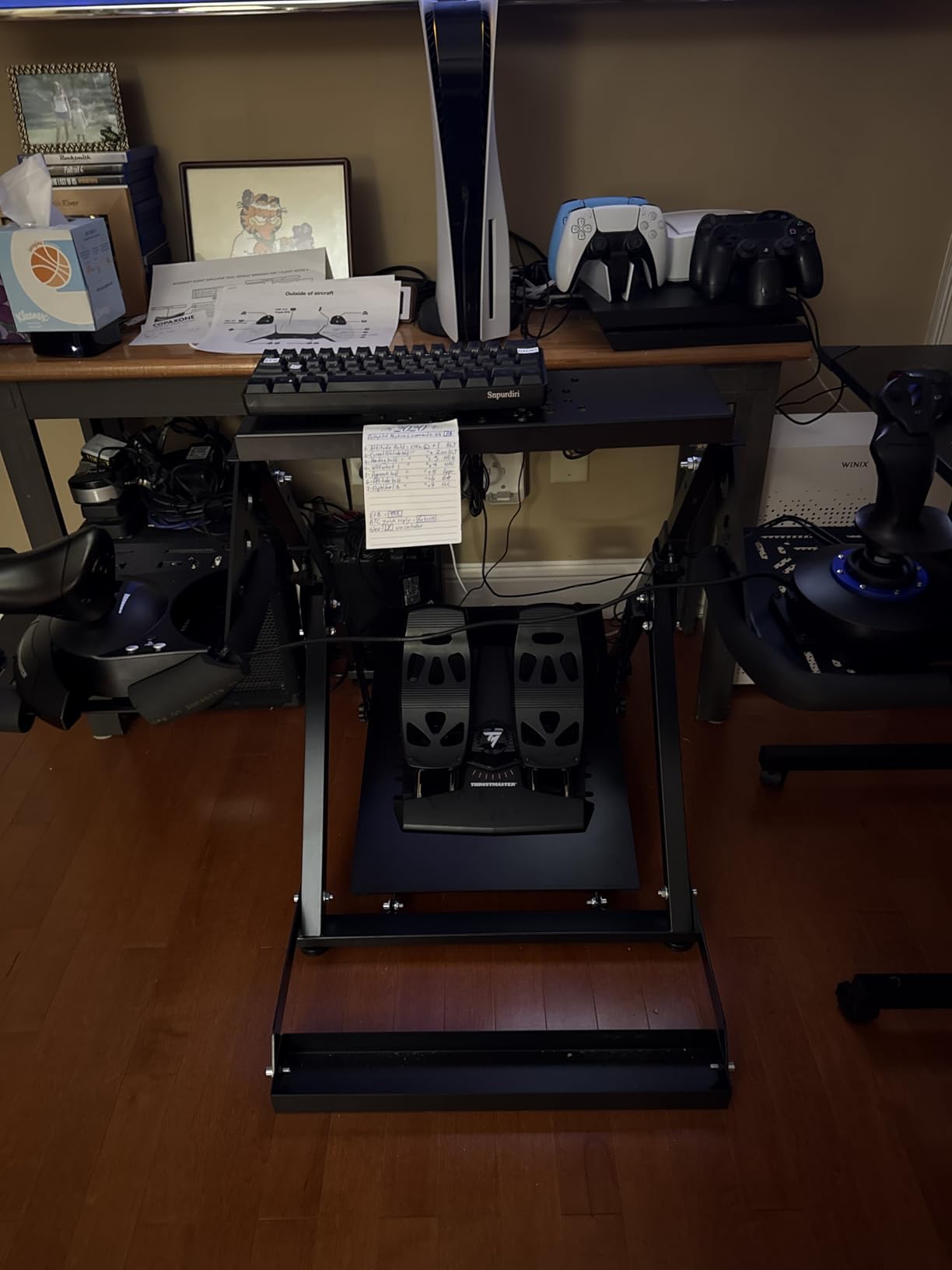 Anman Foldable Racing Flight Simulator Stand with Chair Wheel Fixed Slot customer photo 2