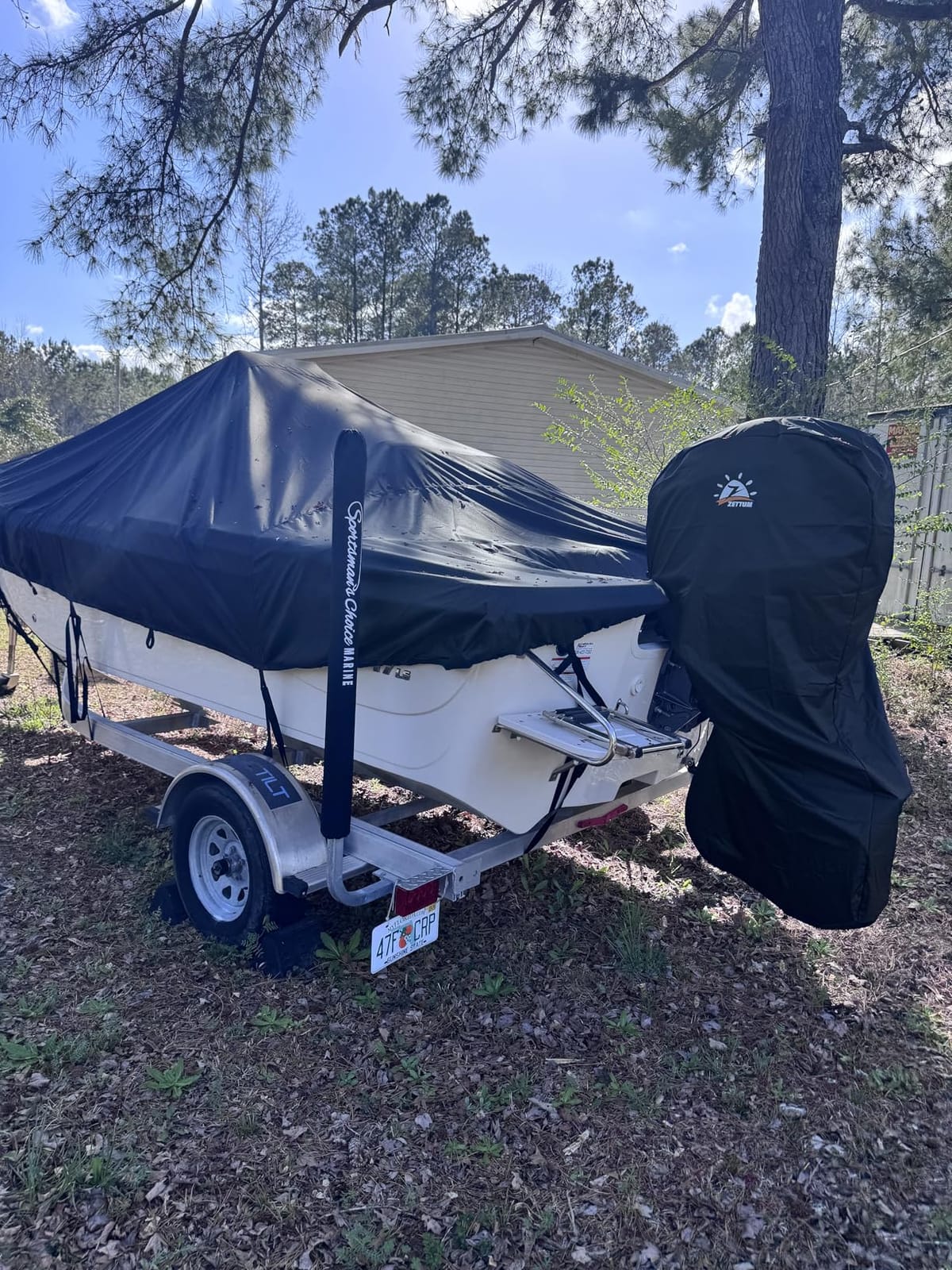 Solim 16'-18.5' Center Console Boat Cover, 1300D PU Waterproof Trailerable customer photo 2