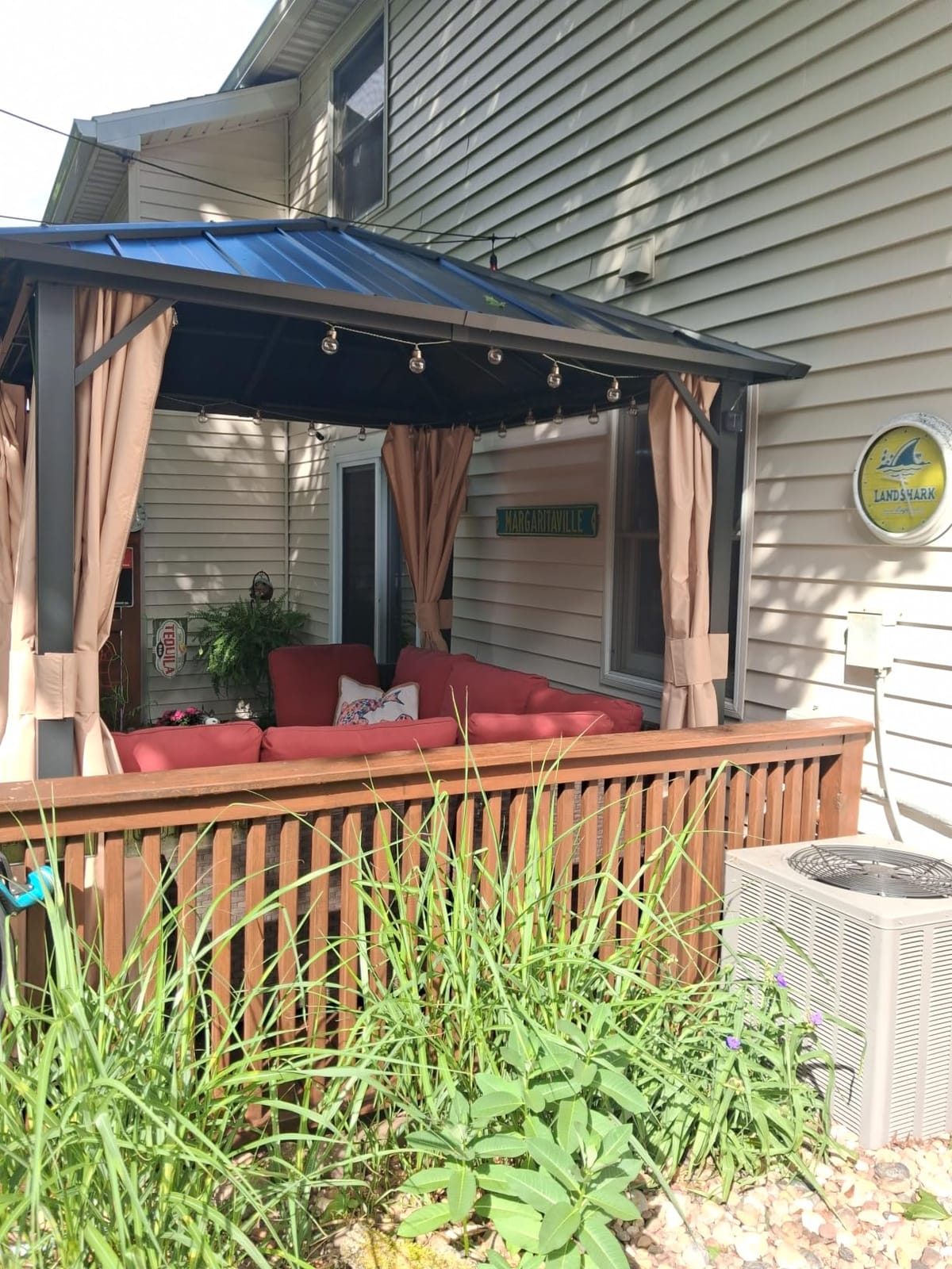 Modern Shade Aluminum Grill Gazebo 6x8 with USB Charging Power Strip, Black customer photo 1