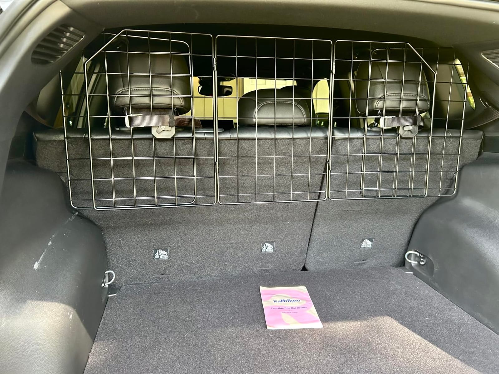 rabbitgoo Dog Car Barrier for SUV, Heavy-Duty Steel Wire Pet Gate, Foldable customer photo 1