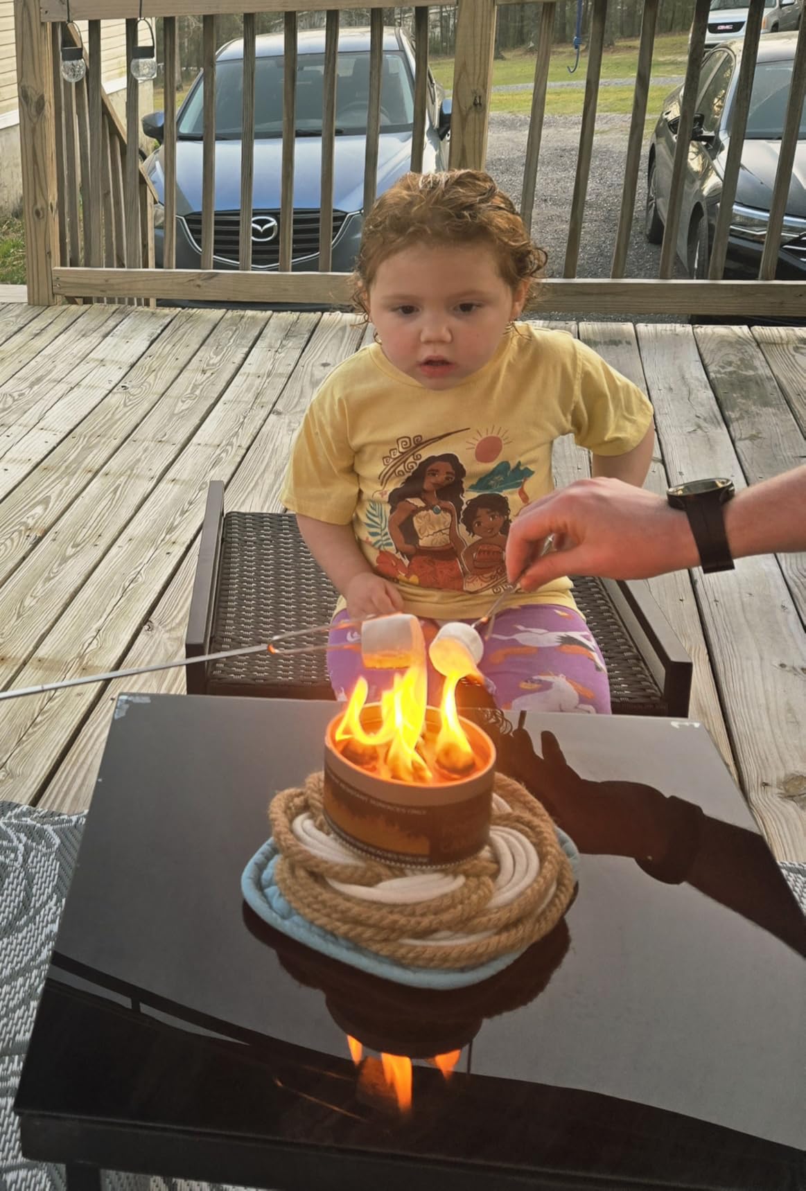 MR MIRYE Portable Smores Fire Pit - 3-5 Hours Burn Time, Mini Fire Pit for Outdoor Camping, Picnics, Backyard & Travel, No Embers, Lightweight Smores Maker with Portable Firepit Bonfire Design customer photo 1