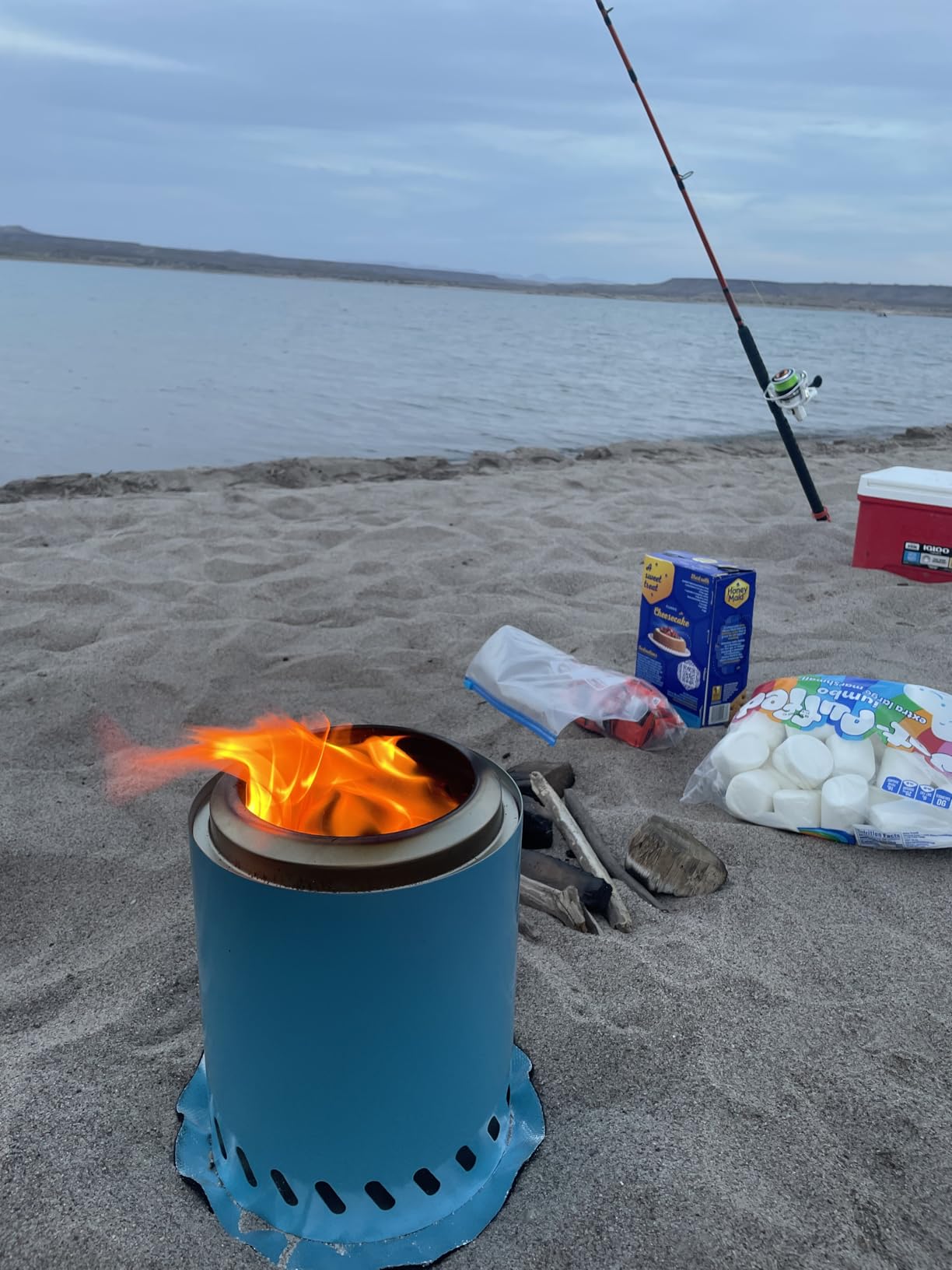 9.7 x 7.1 Inch Tabletop Fire Pit by AmazStove, Low Smoke Camping Stove for Outdoor Safe Burning Firepits, Fueled Pellets or Wood, Travel Bag Included (Silver, 9.7 x 7.1 INCH) customer photo 2
