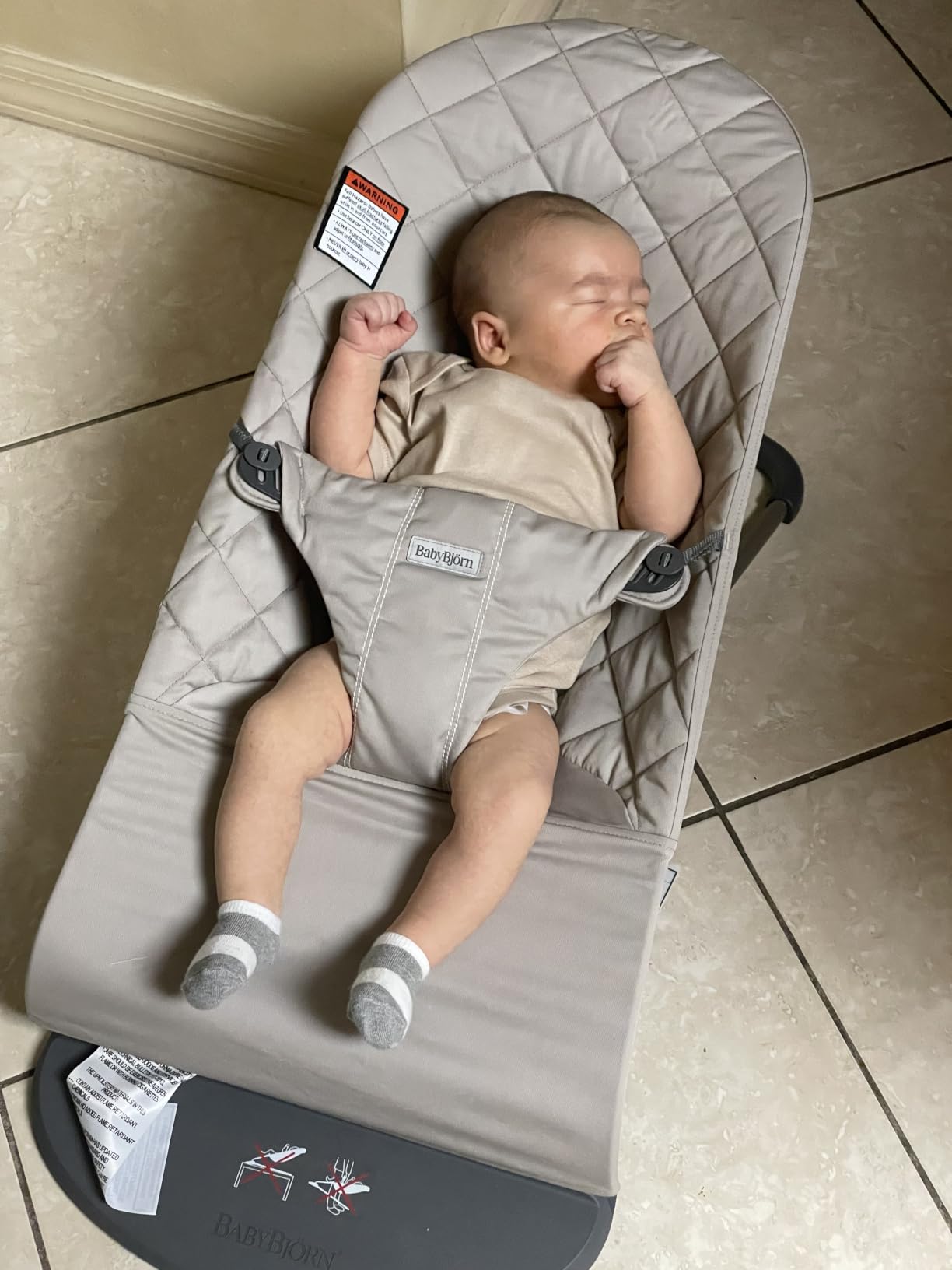 BabyBjörn Bouncer Bliss, Sand Gray, Woven, Classic Quilt | 2-in-1 Adjustable Baby Bouncer Seat and Toddler Chair, Newborn to Toddler (8-29 lbs), 4 Positions, Lightweight & Portable customer photo 1
