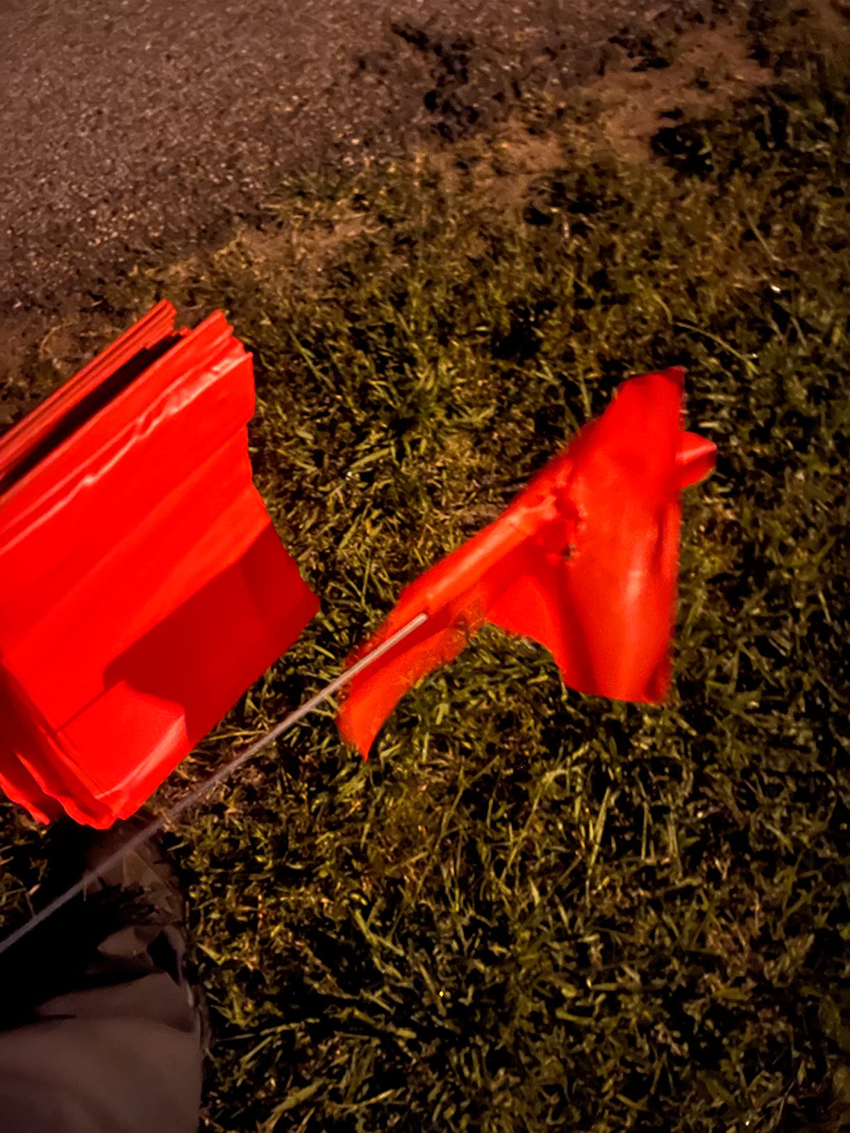 Fluorescent Orange Yard Marking Flags - 4x5x15 Inch Marker Flags - 50 Pack - Markers For Lawn, Irrigation, Landscaping, Survey & Sprinkler Head Marking customer photo 2