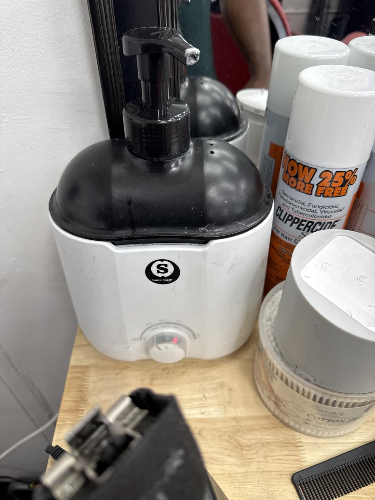 Hot Lather Machine SANGLE SOPFFY,Shaving Cream Warmer for Men -800ML Large Capacity Heated Shaving Cream Dispenser for Home Salon Barber Shop Spa With 2 Pumps,Christmas and Birthday Gift for Men customer photo 1