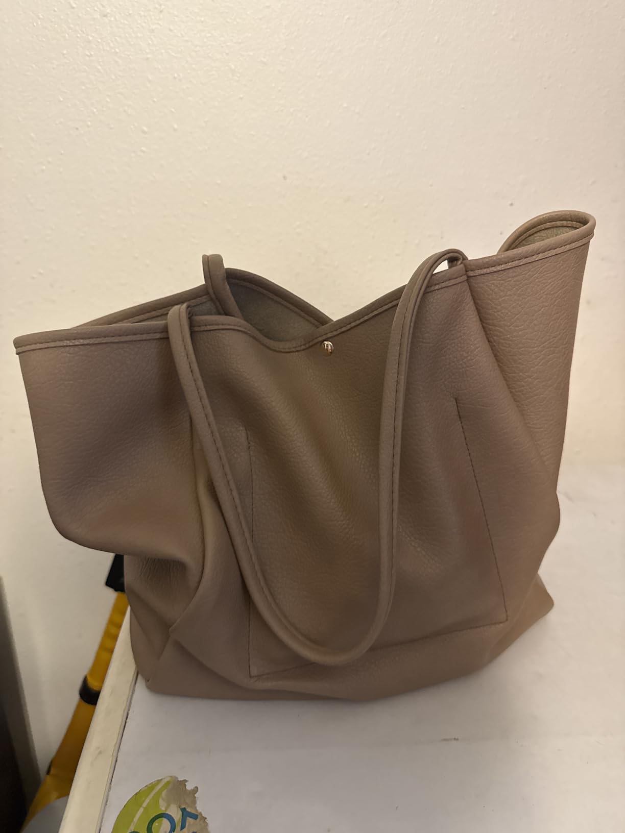 Oversize Pu Leather Tote Women Weekender Bag Shopper Handbag Travel Purse customer photo 1