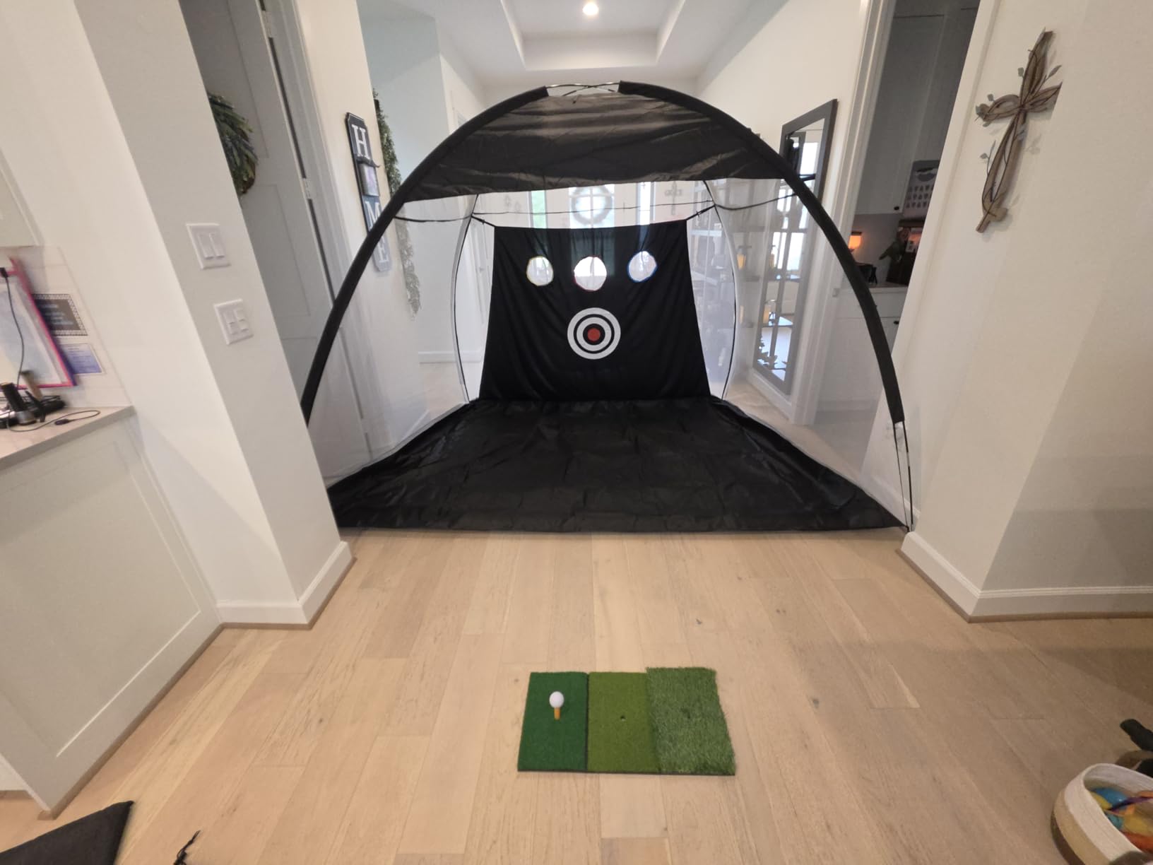Golf Net: 10x7FT Golf Practice Net for Backyard Driving, Hitting Net with Tri-Turf Mat, Indoor Training Chipping Aid Nets with Reduce Noise Nylon Target, Gifts for Men/Dad/Him customer photo 1