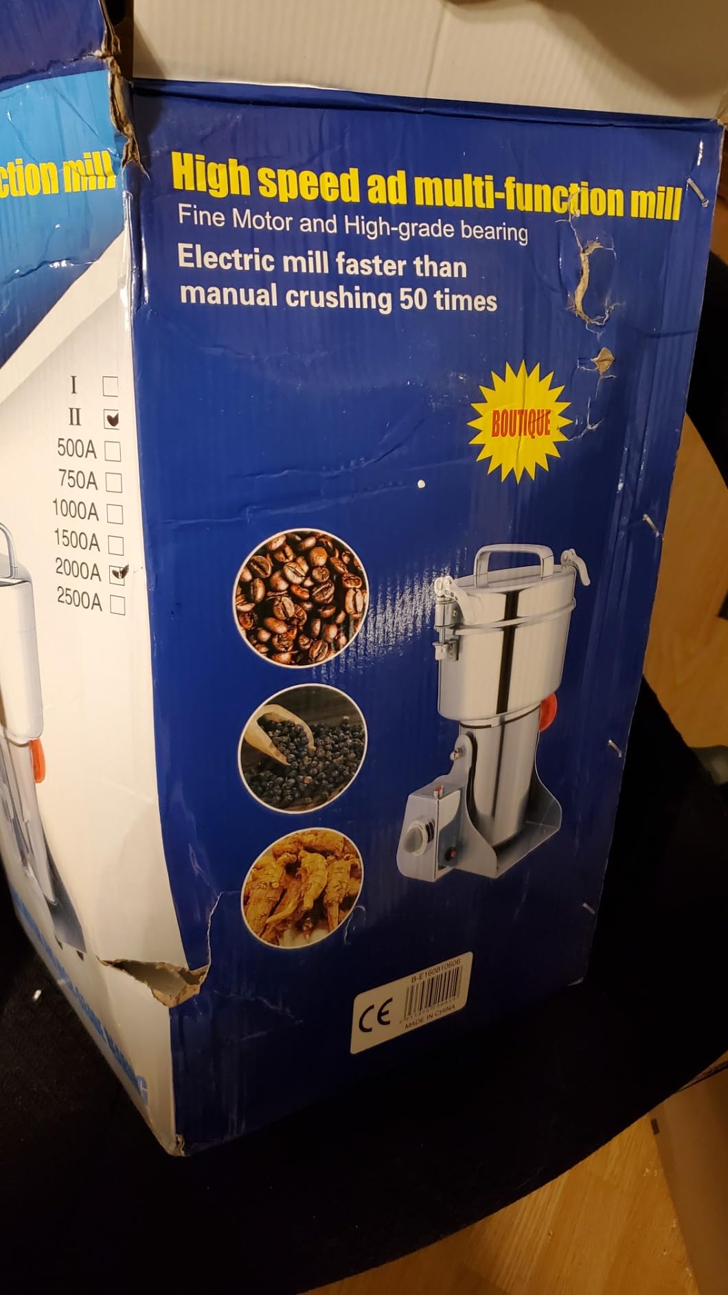 700g Grain Mill Grinder,Stainless Steel Grain Mill for Flour Nut Wheat Corn Spices & Seasonings Dry Grinder Electric Machine Grinder for Kitchen customer photo 2