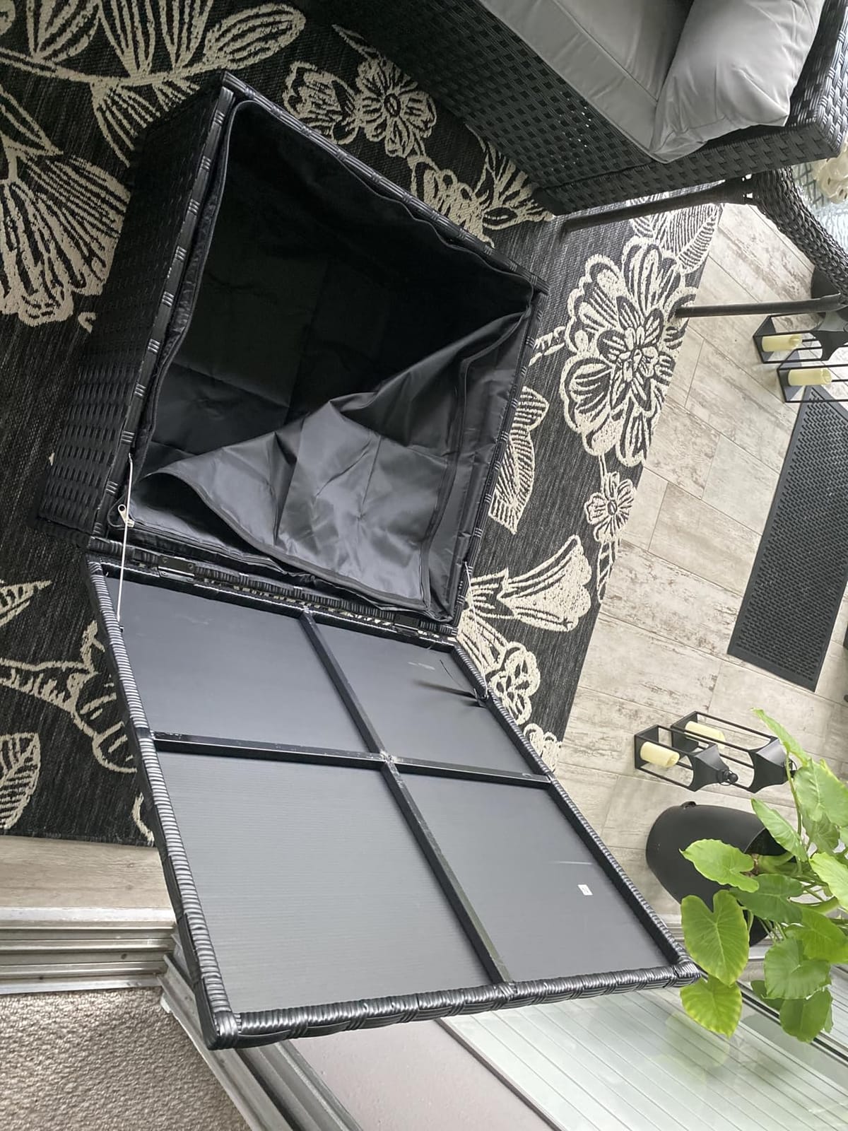 Rattaner 3 Pieces Patio Furniture Set Outdoor Sectional Wicker Patio Furniture Patio Couch with Ottoman and Outdoor Storage Table All-Weather Anti-Slip Cushions Waterproof Covers, Light Grey customer photo 2