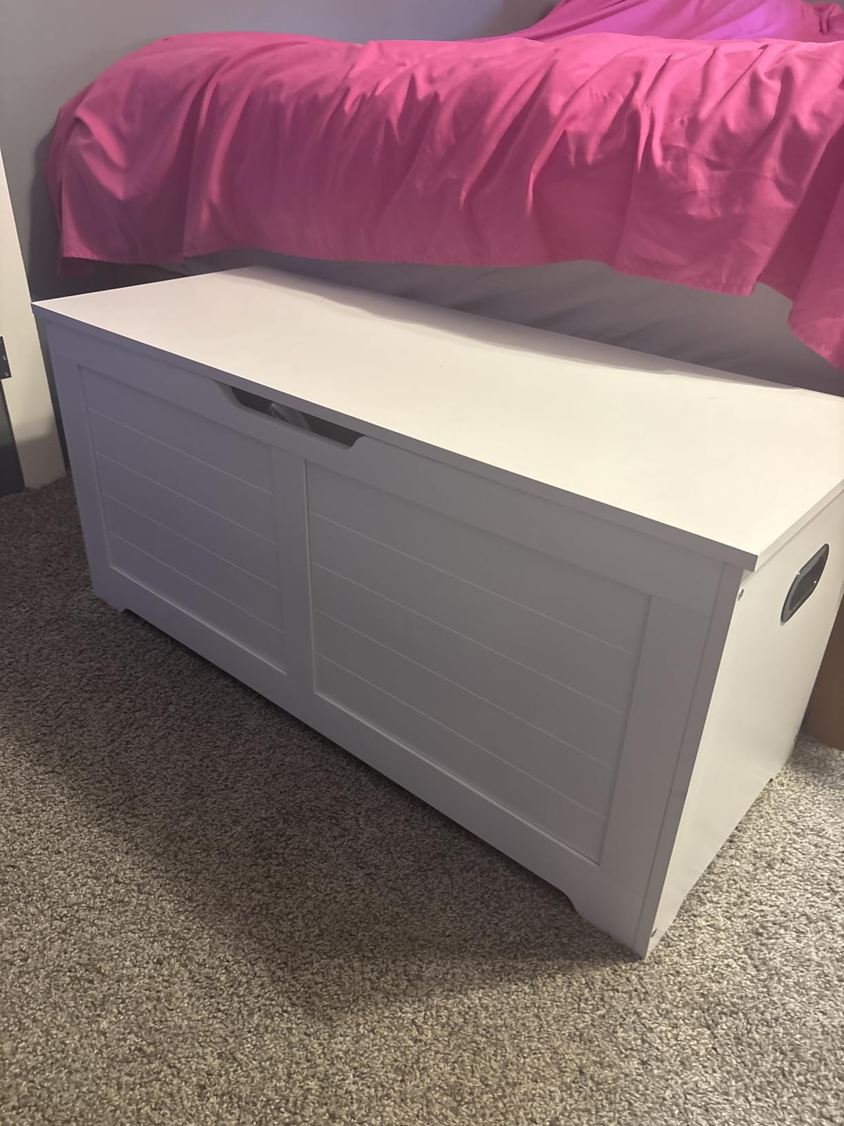 VASAGLE Storage Chest, 39.4 Inches Width Bench with 2 Safety Hinges customer photo 2