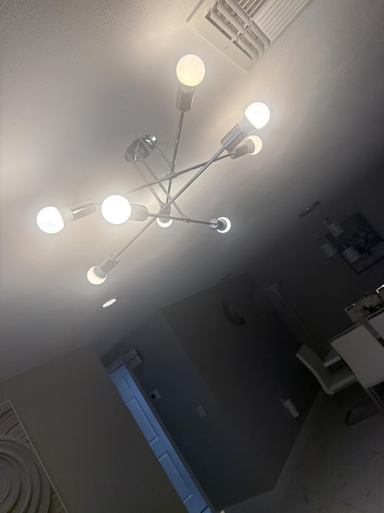 Phaosio Black Sputnik Chandelier 6 Light, 22
