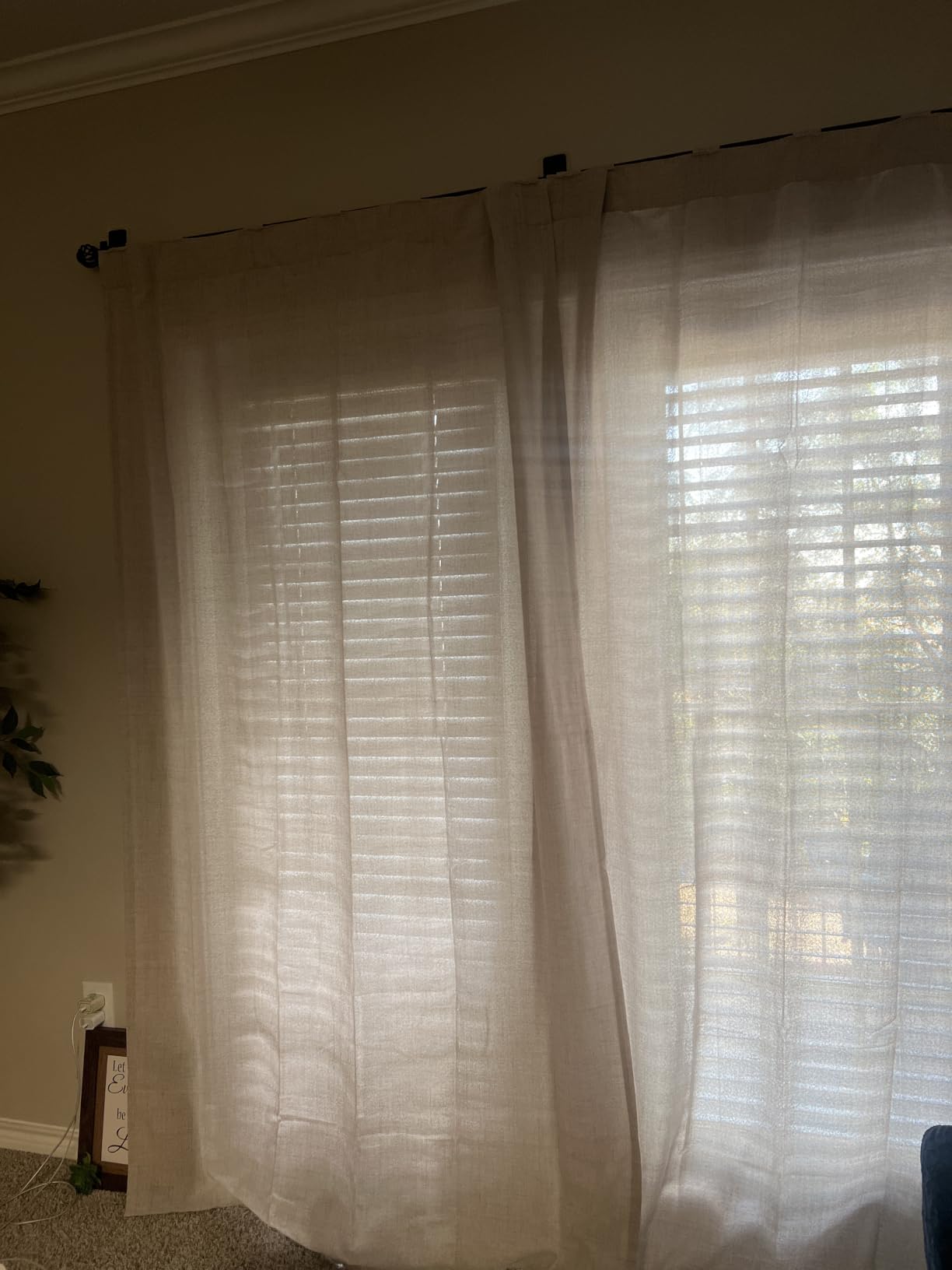 YoungsTex Linen Semi Sheer Curtains 72 Inch Length, Light Filtering Drapes customer photo 1