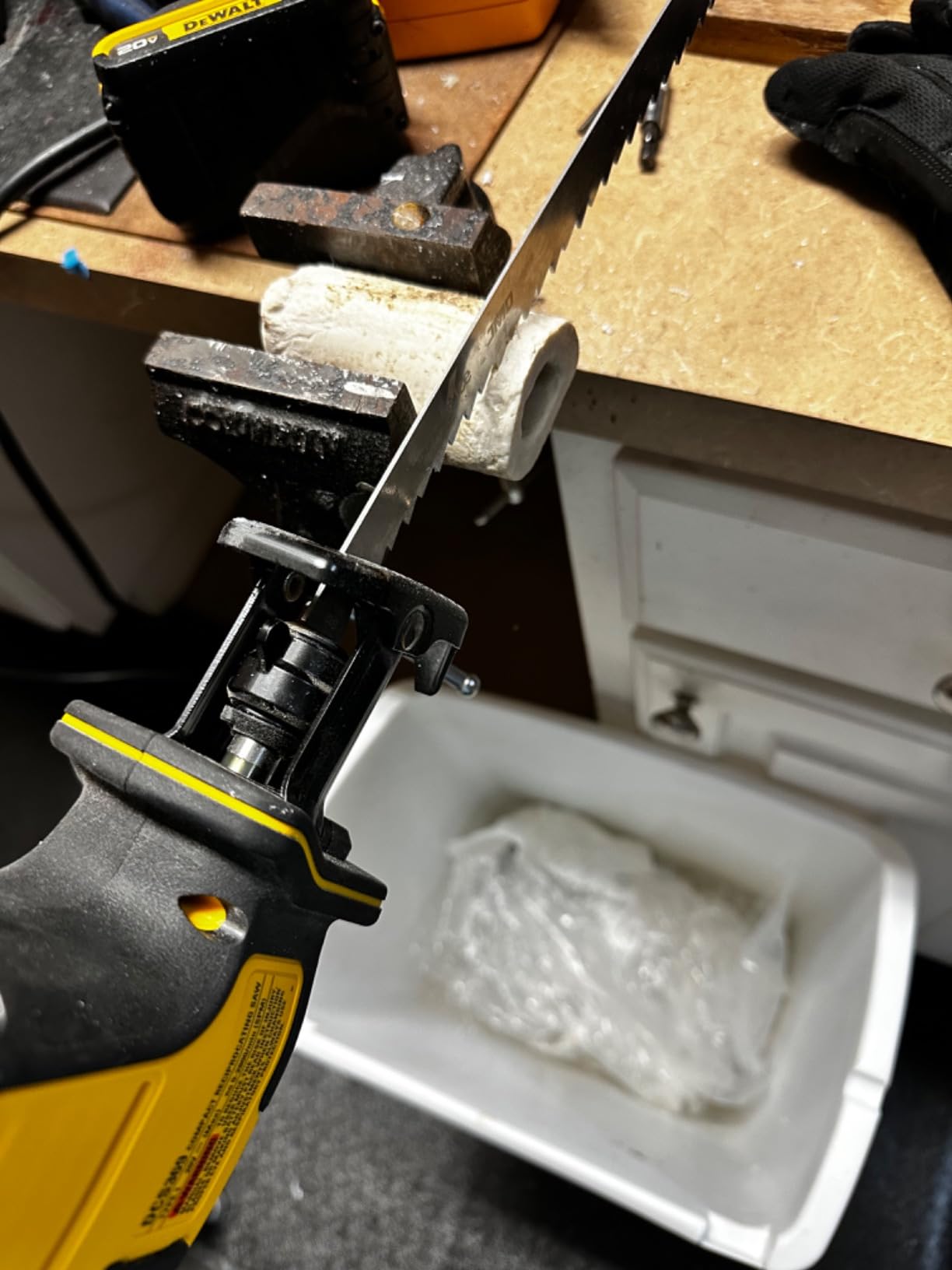 Commercial Electric Meat Bone Saw Machine, Kitchen Frozen Food Processor, Adjustable Thickness 0.6-5.9”, Butcher Band Saw with 20x15” Work Table for Chicken Fish Beef Bread customer photo 1