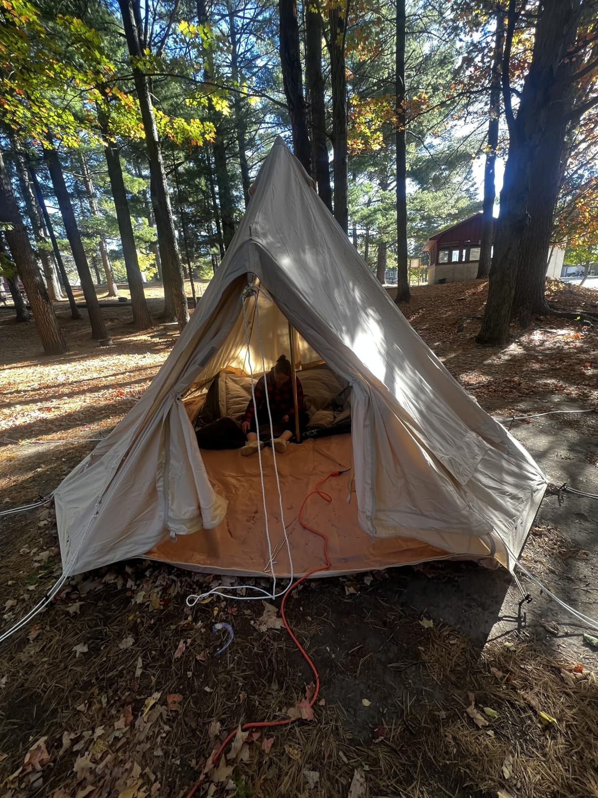 Canvas Bell Tent With Stove Jack - Waterproof and Breathable Yurt, Glamping Tent With Detachable Groundsheet for Camping Party customer photo 1
