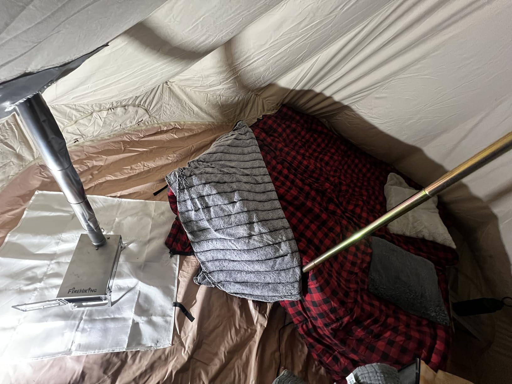 Canvas Bell Tent With Stove Jack - Waterproof and Breathable Yurt, Glamping Tent With Detachable Groundsheet for Camping Party customer photo 2
