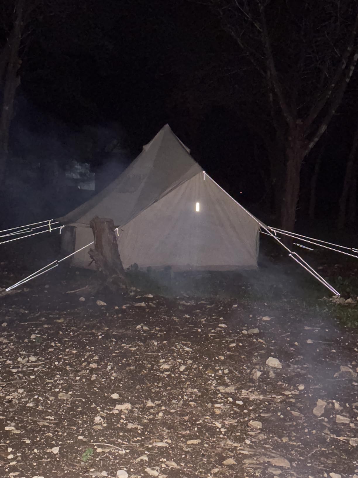 Canvas Bell Tent With Stove Jack - Waterproof and Breathable Yurt, Glamping Tent With Detachable Groundsheet for Camping Party customer photo 2