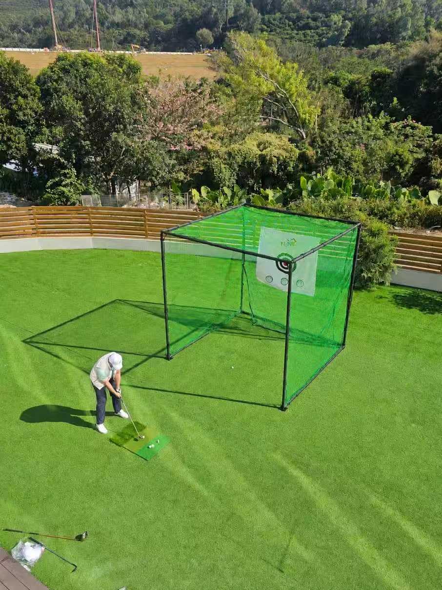 YUNIC Golf Driving Cage with Steel Frame, Golf Nets for Backyard Driving for Full Swing and Chipping Practice Indoor Outdoor customer photo 1