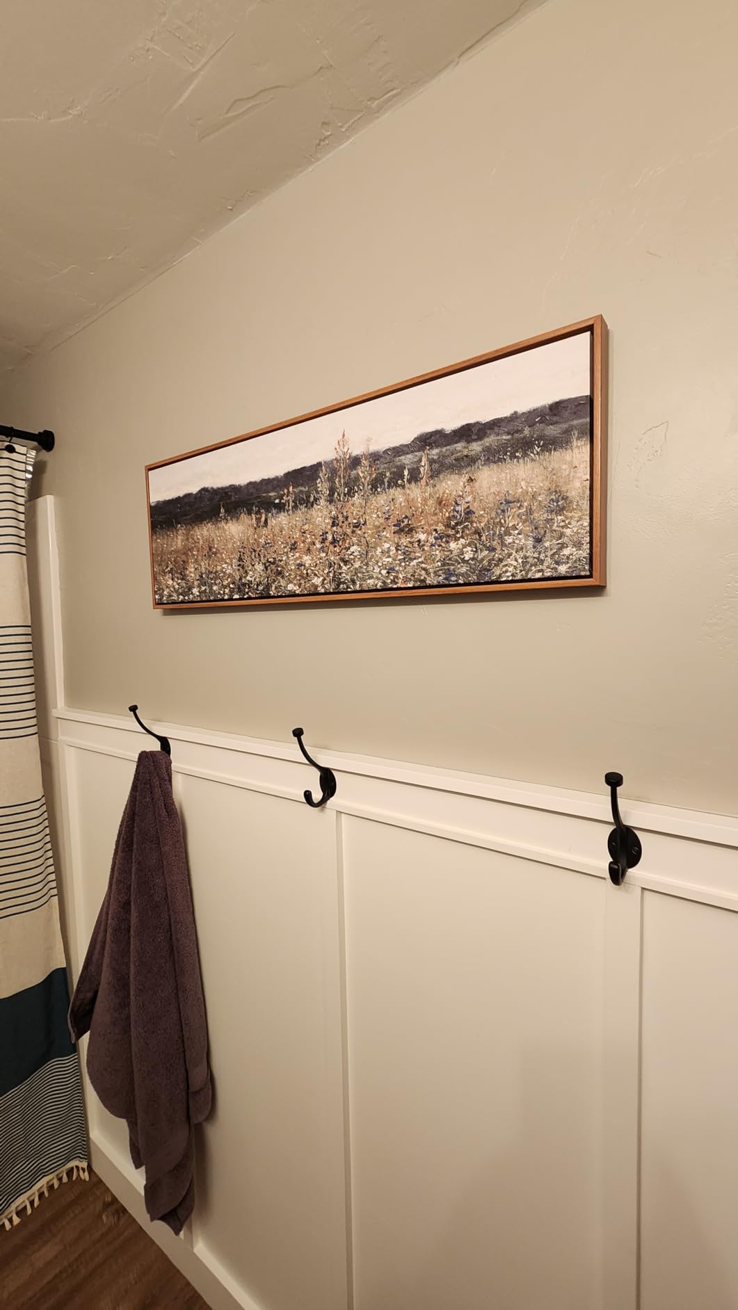 InSimSea Extra Large Framed Vintage Wall Art, Flower Meadow Prints,20x40In | Living Room Country Farmhouse Decor, Canvas Landscape Paintings, Retro Long Pictures for Bedroom Above of Bed customer photo 2