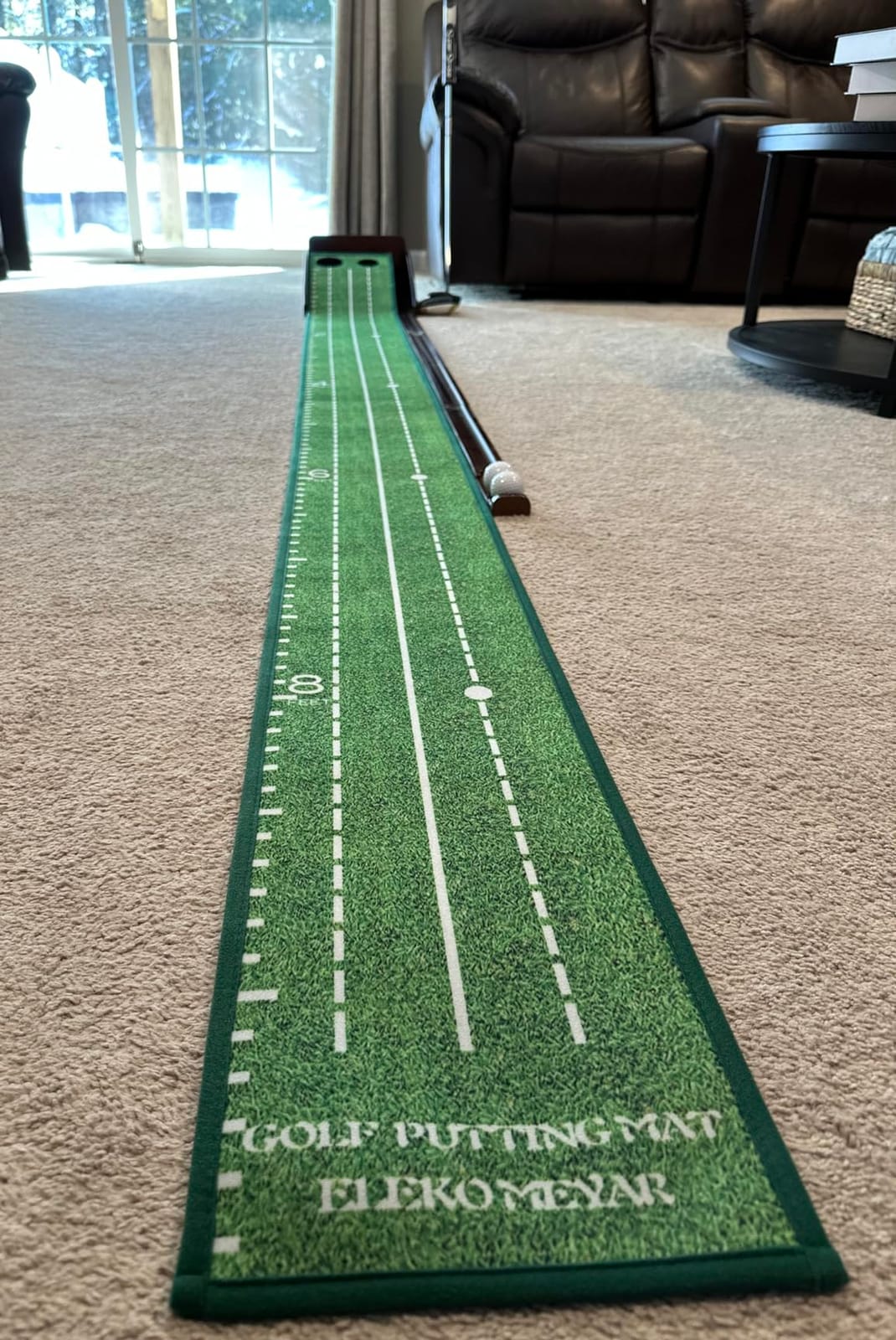 Putting Green Putting matt for Indoors Golf Putting Mat - Indoor Putting with Ball. Putting matt for Golf Practice, Portable and Easy to Clean. Great Gift customer photo 2