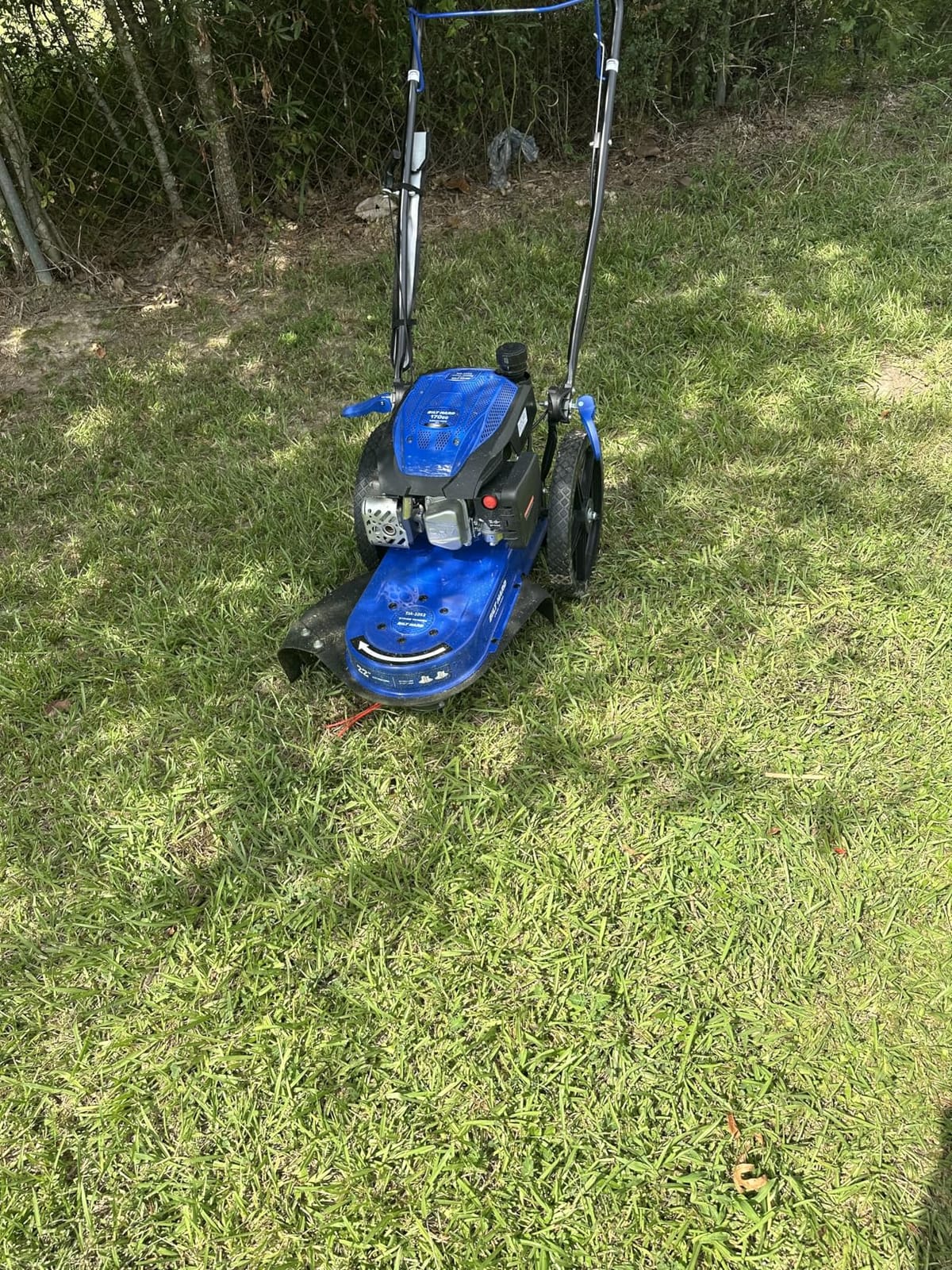 BILT HARD Walk Behind String Trimmer, 170cc 4-Cycle Gas Brush Hog Mower, 22 Inch Cutting Diameter, Push Weed Eater with 14 Inch Flat Free Wheels, Brush Cutter for Farm, Lawn, Yard customer photo 1
